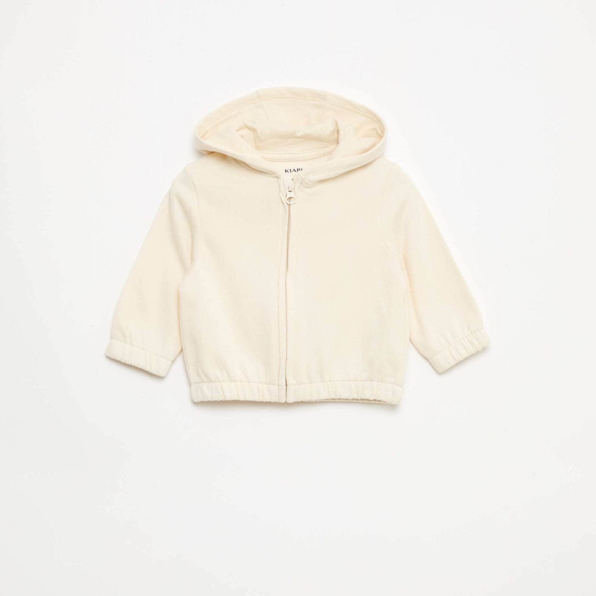 Sweat zippé en french terry BLANC