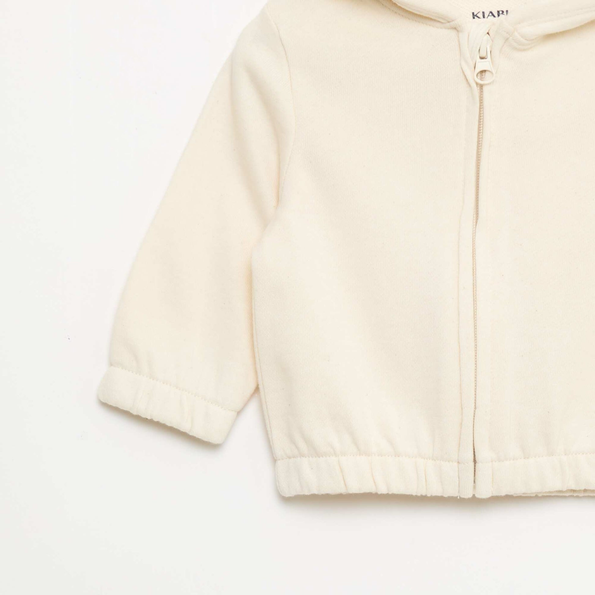 Sweat zippé en french terry BLANC
