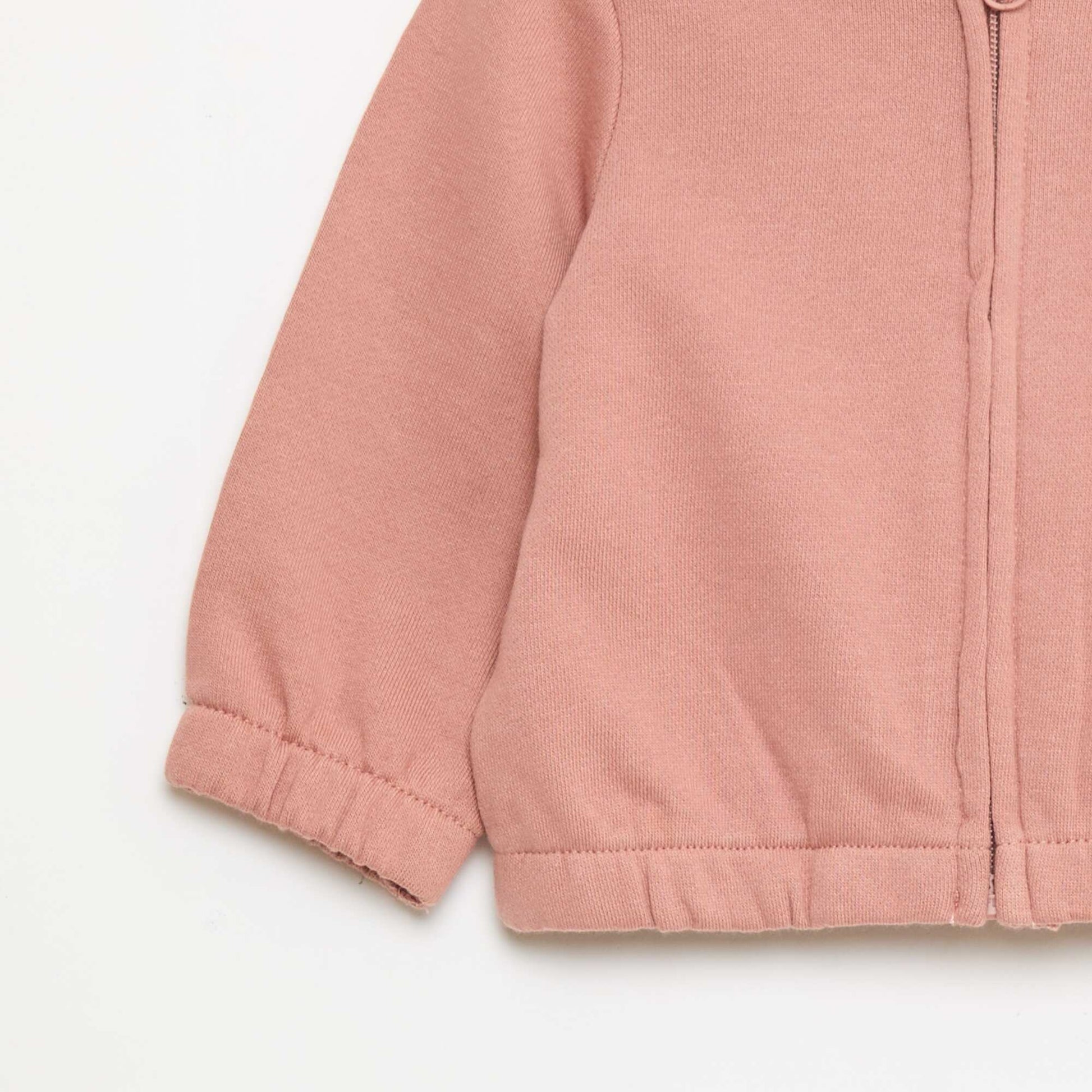 Sweat zippé en french terry ROSE