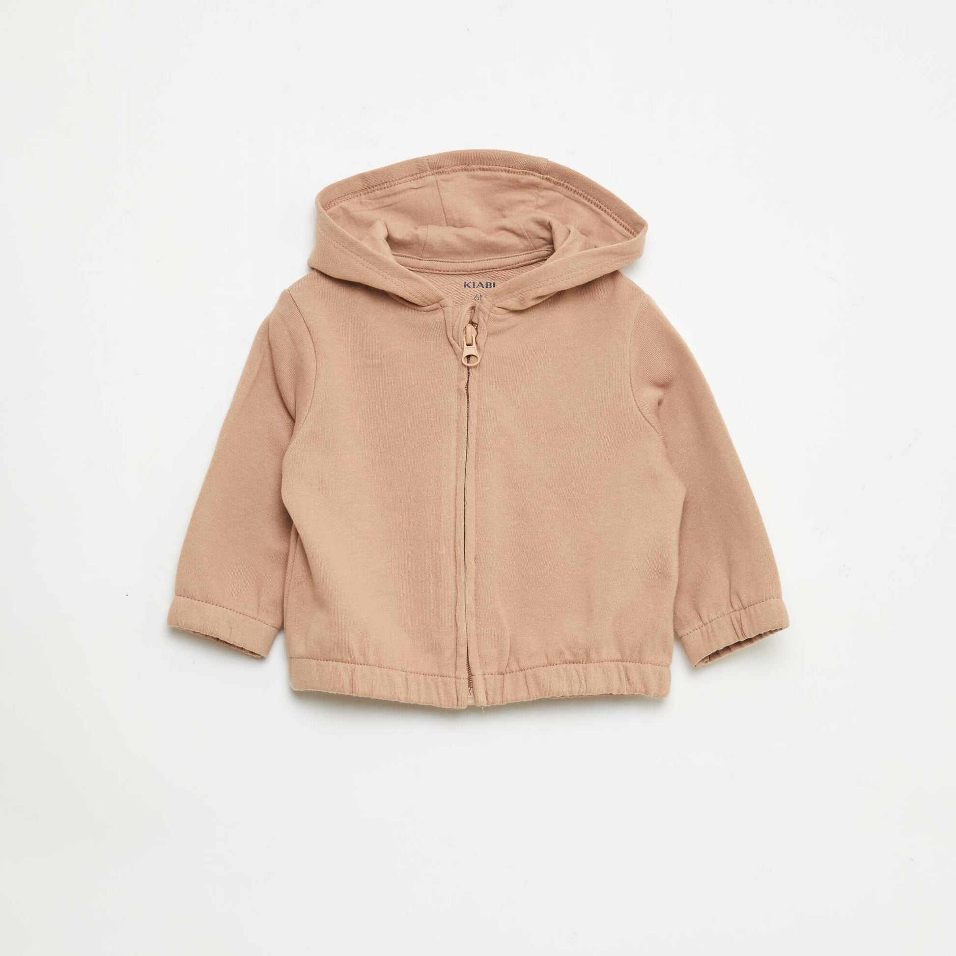 Sweat zippé en french terry BEIGE