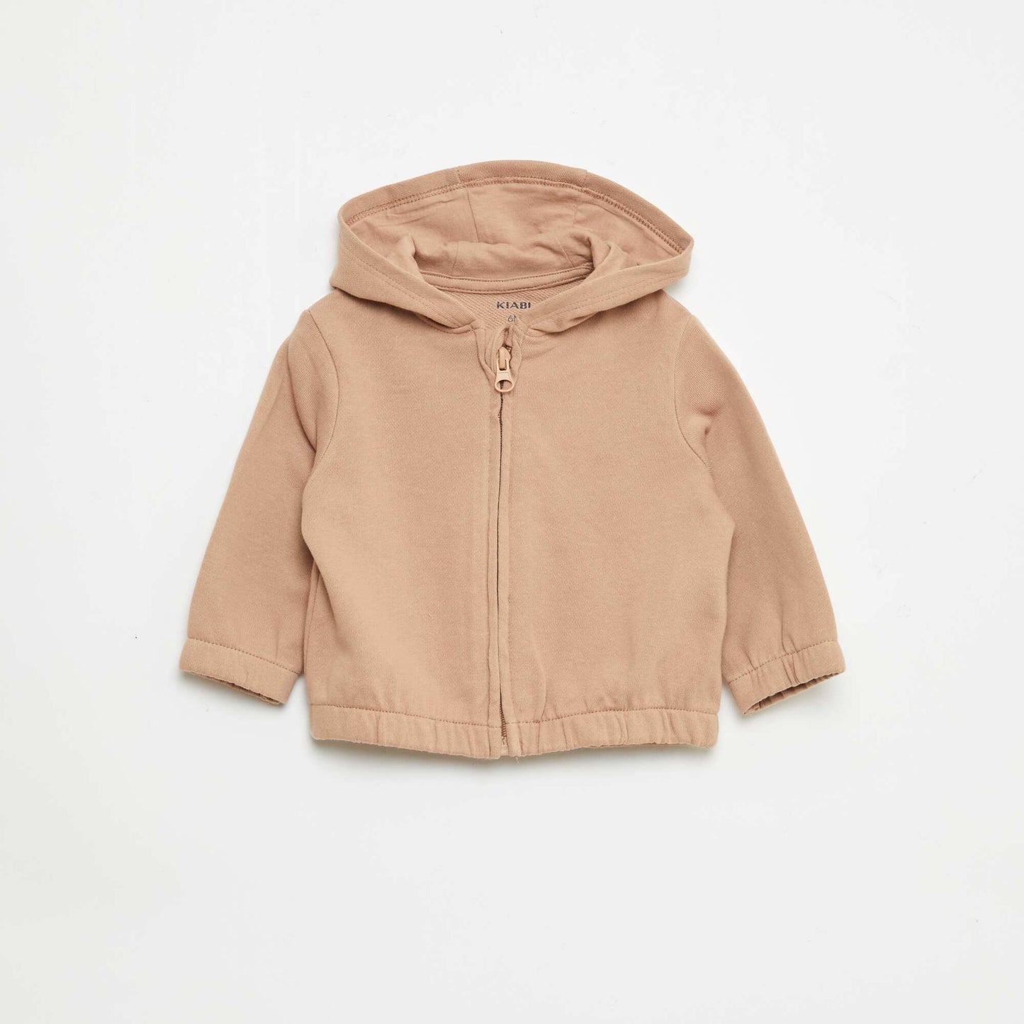 Sweat zippé en french terry BEIGE
