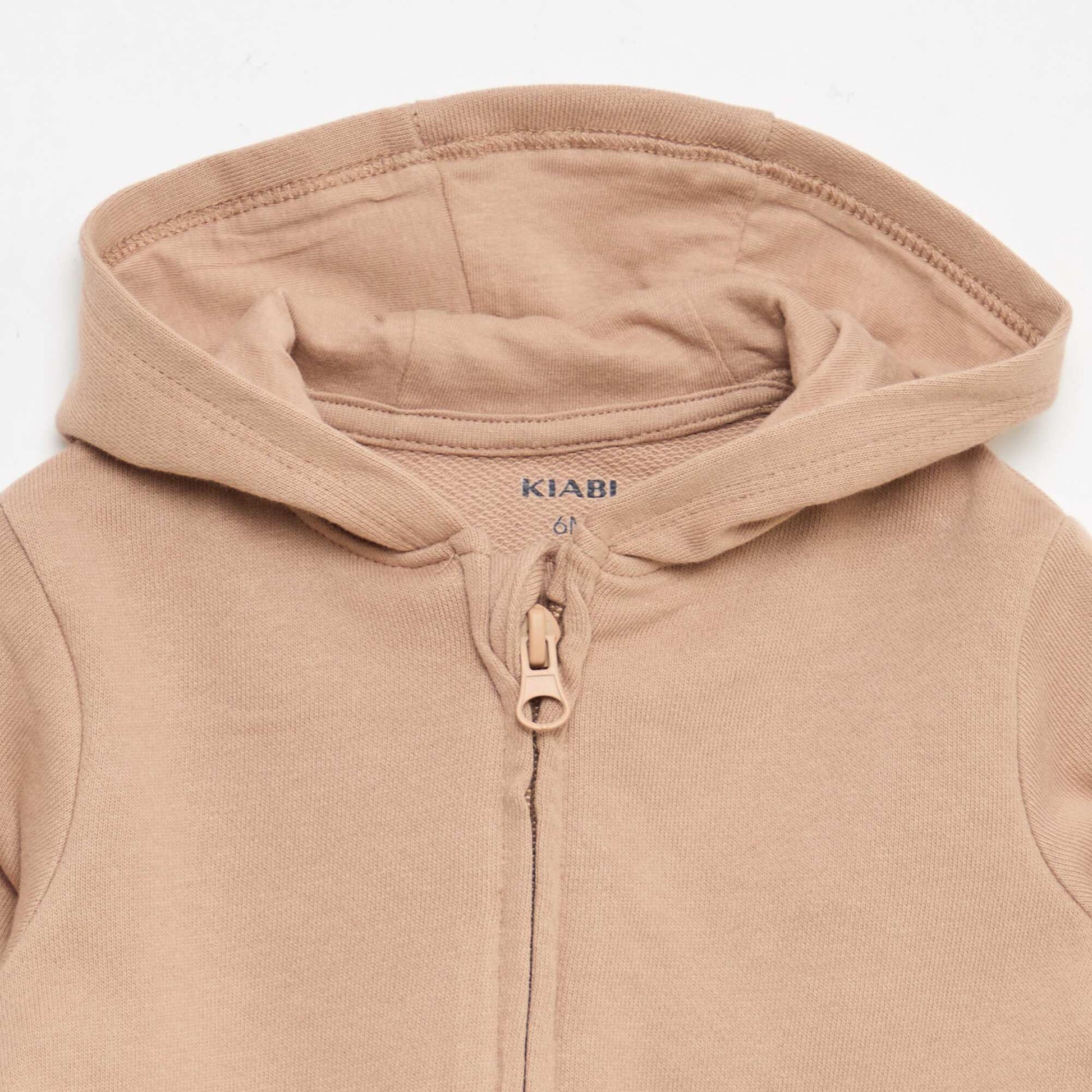 Sweat zippé en french terry BEIGE