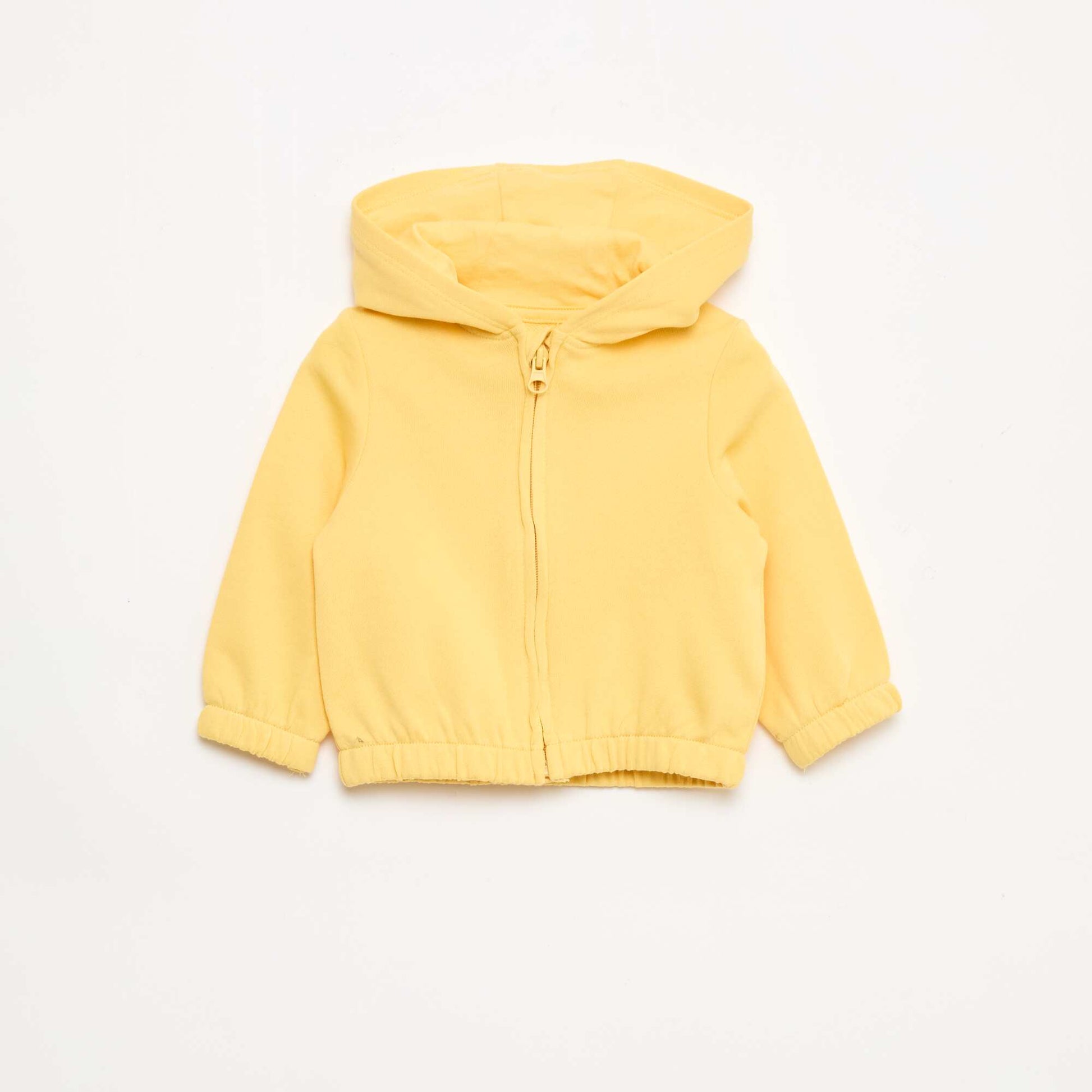 Sweat zippé en french terry JAUNE