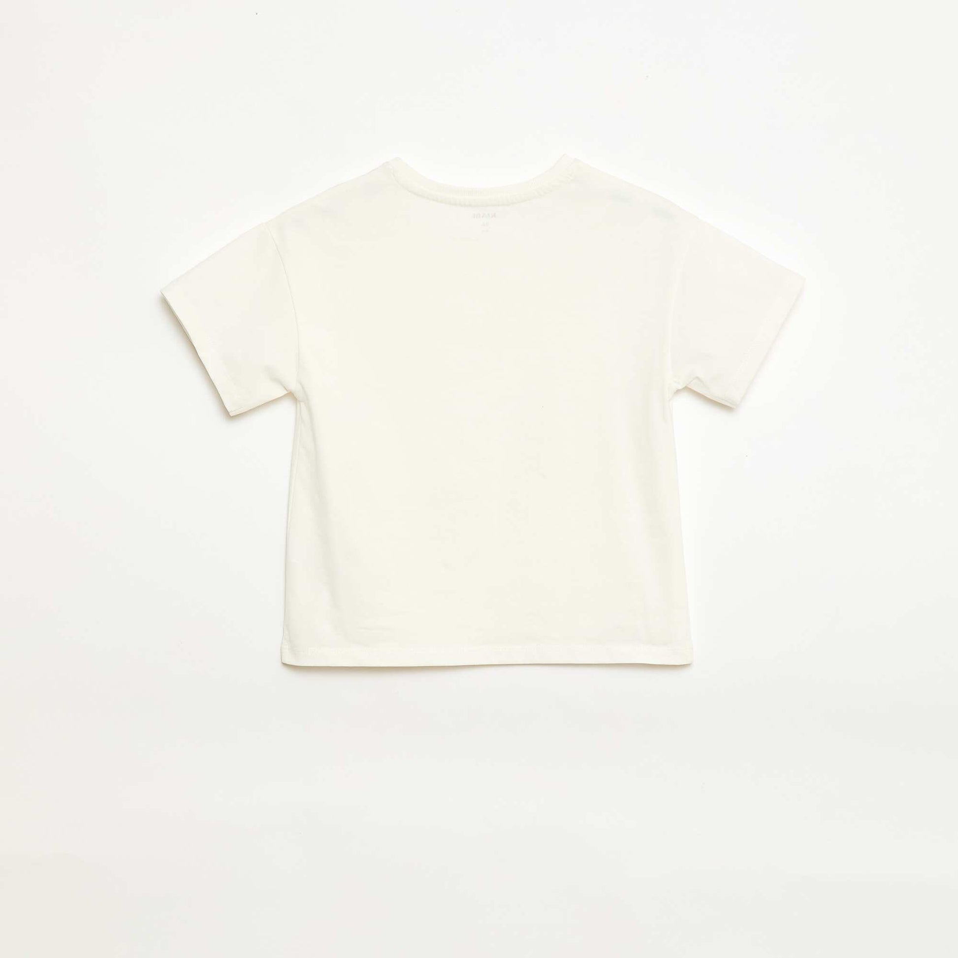 T-shirt avec fleurs en macramé BLANC