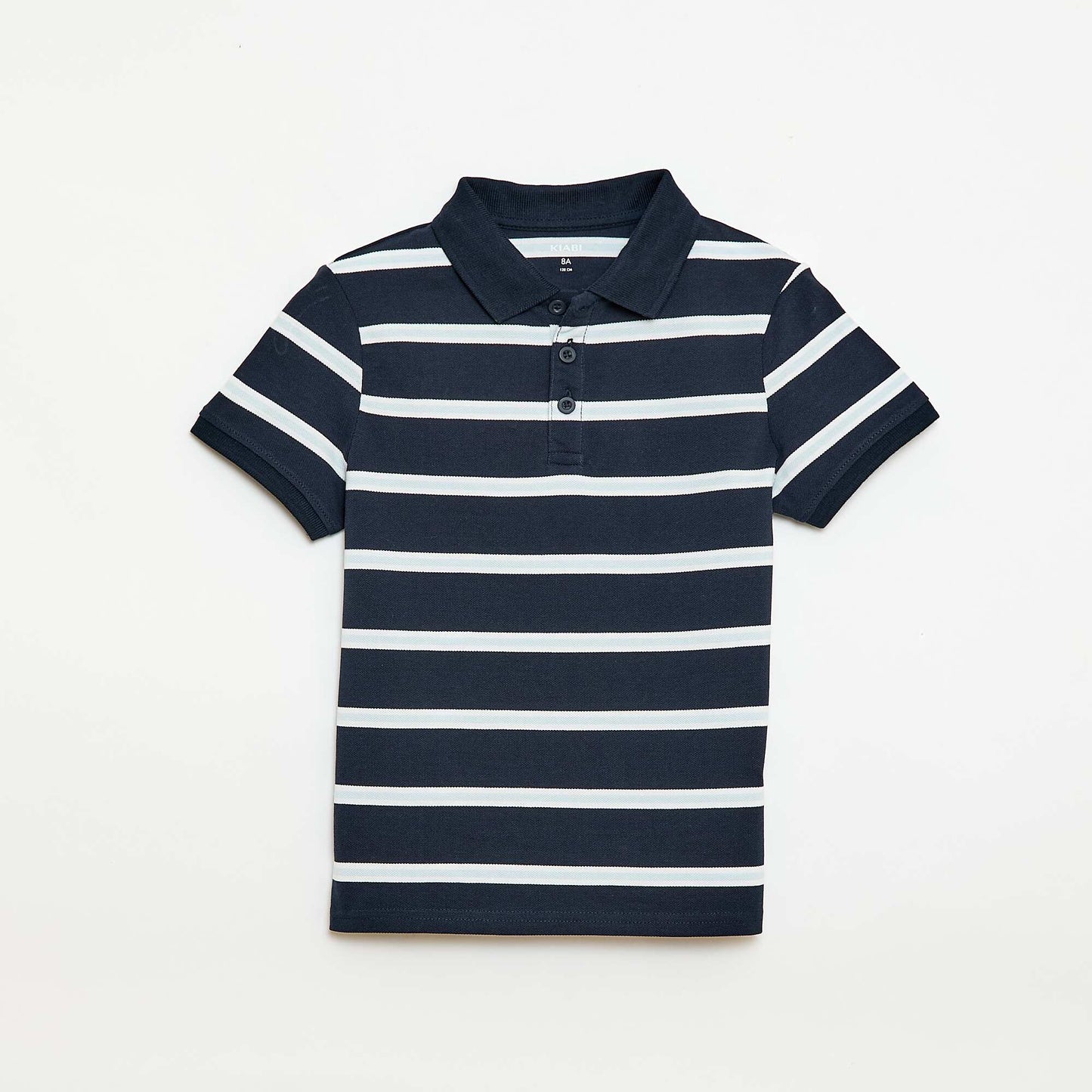 Polo à manches courtes en piqué de coton BLEU