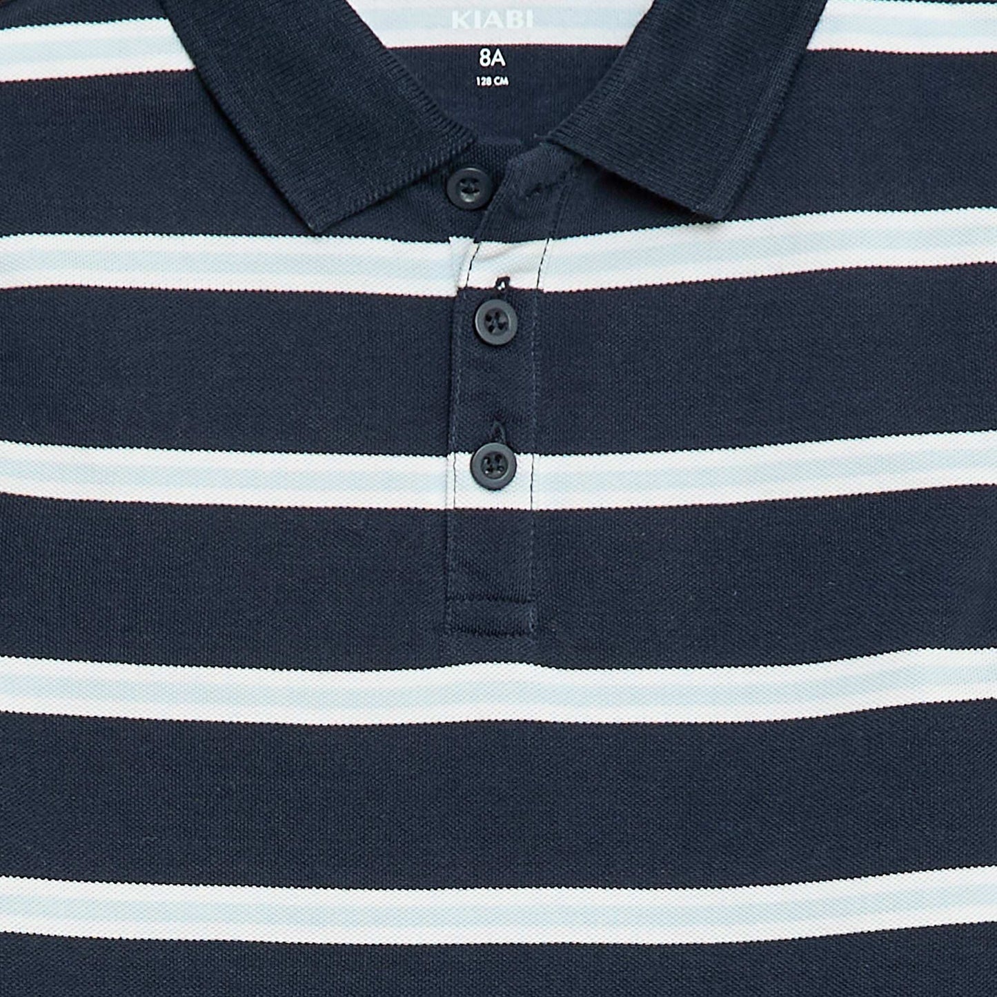 Polo à manches courtes en piqué de coton BLEU