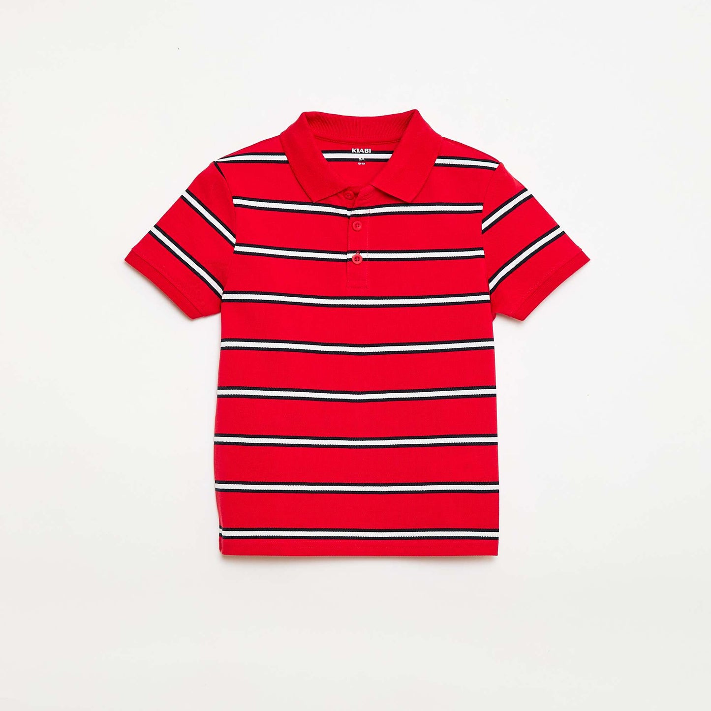 Polo à manches courtes en piqué de coton ROUGE