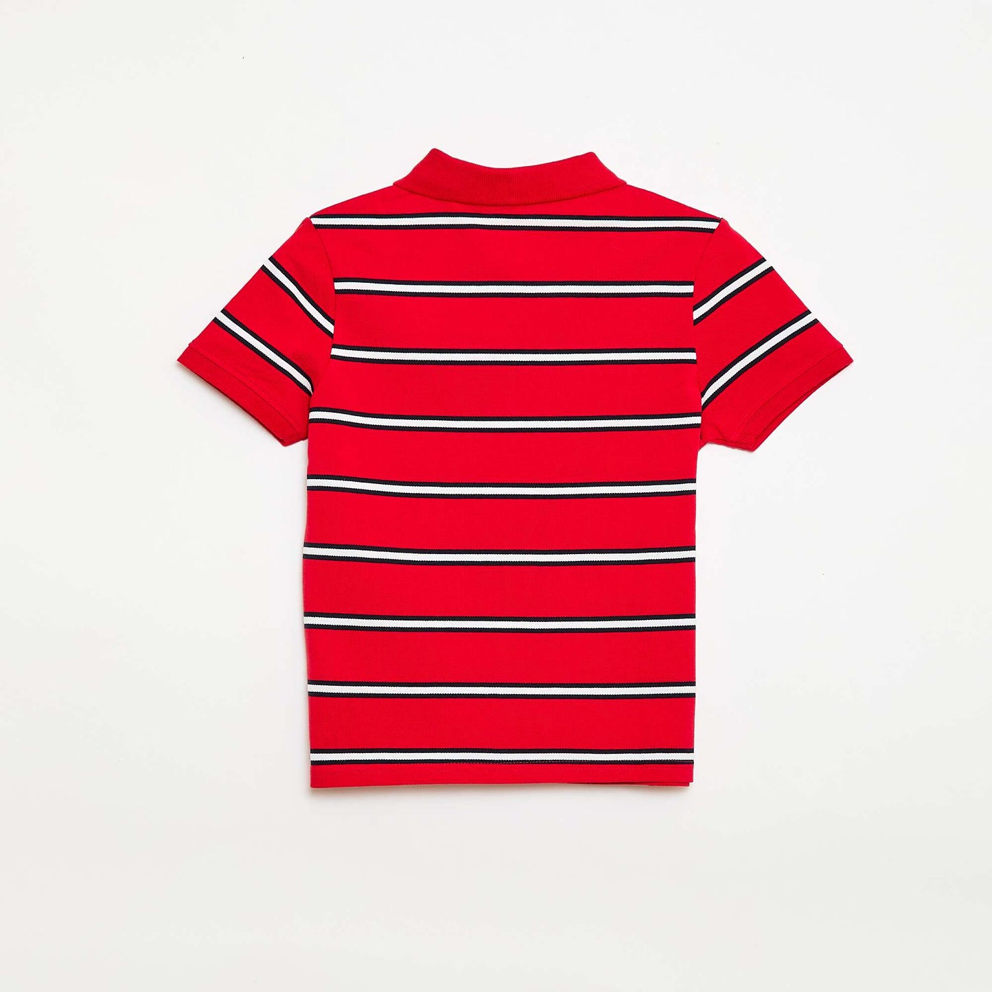 Polo à manches courtes en piqué de coton ROUGE