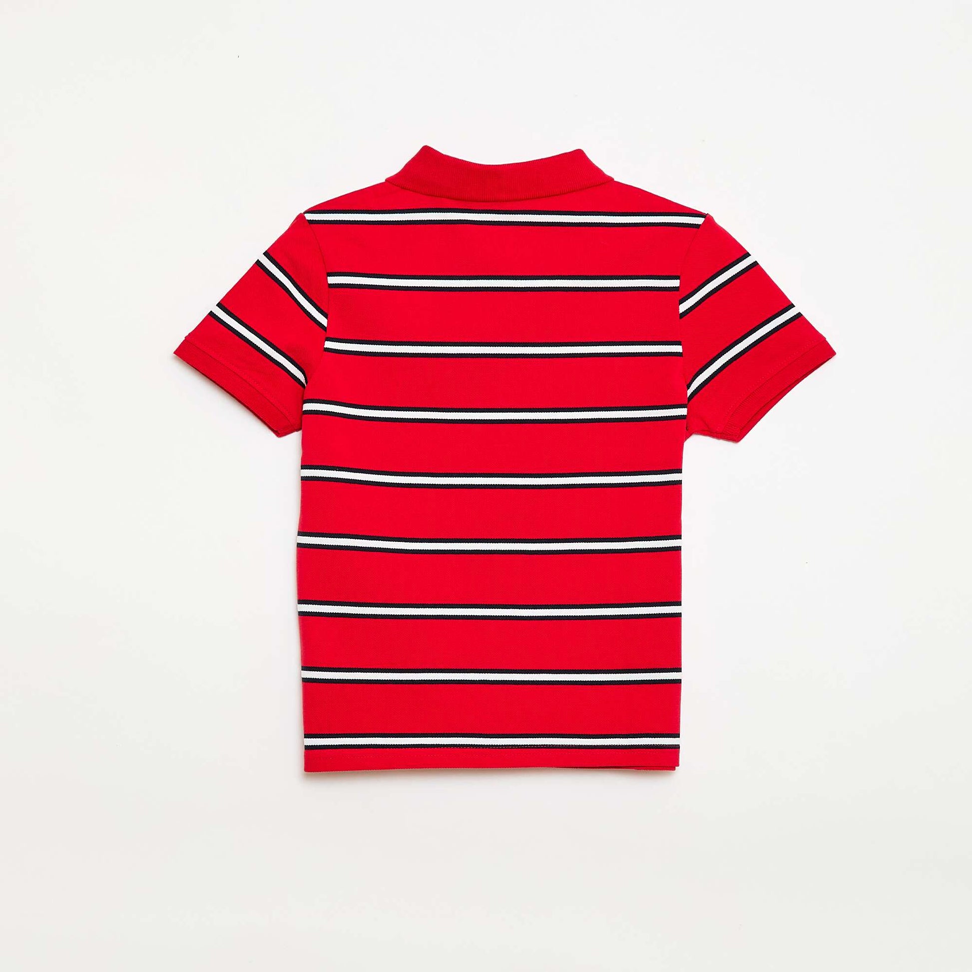 Polo à manches courtes en piqué de coton ROUGE