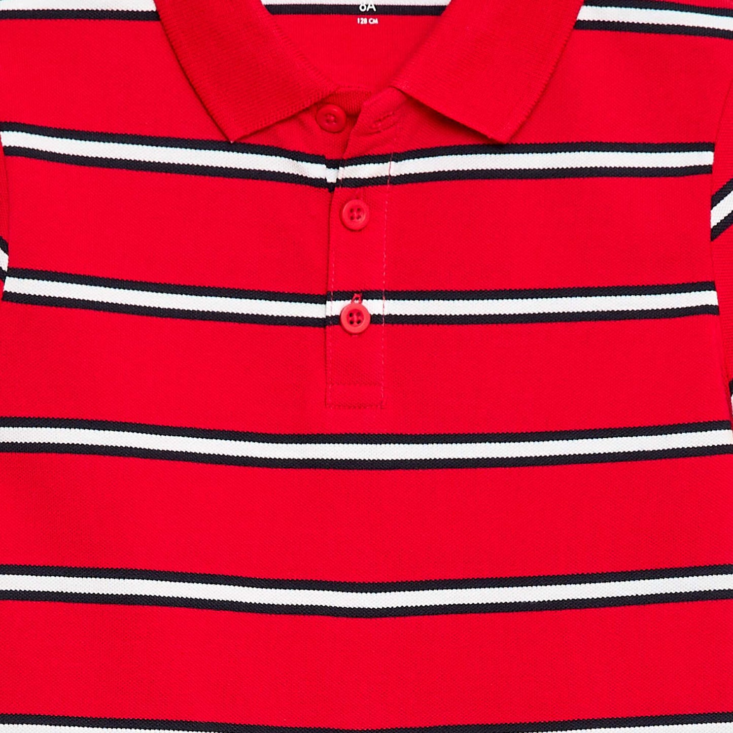 Polo à manches courtes en piqué de coton ROUGE