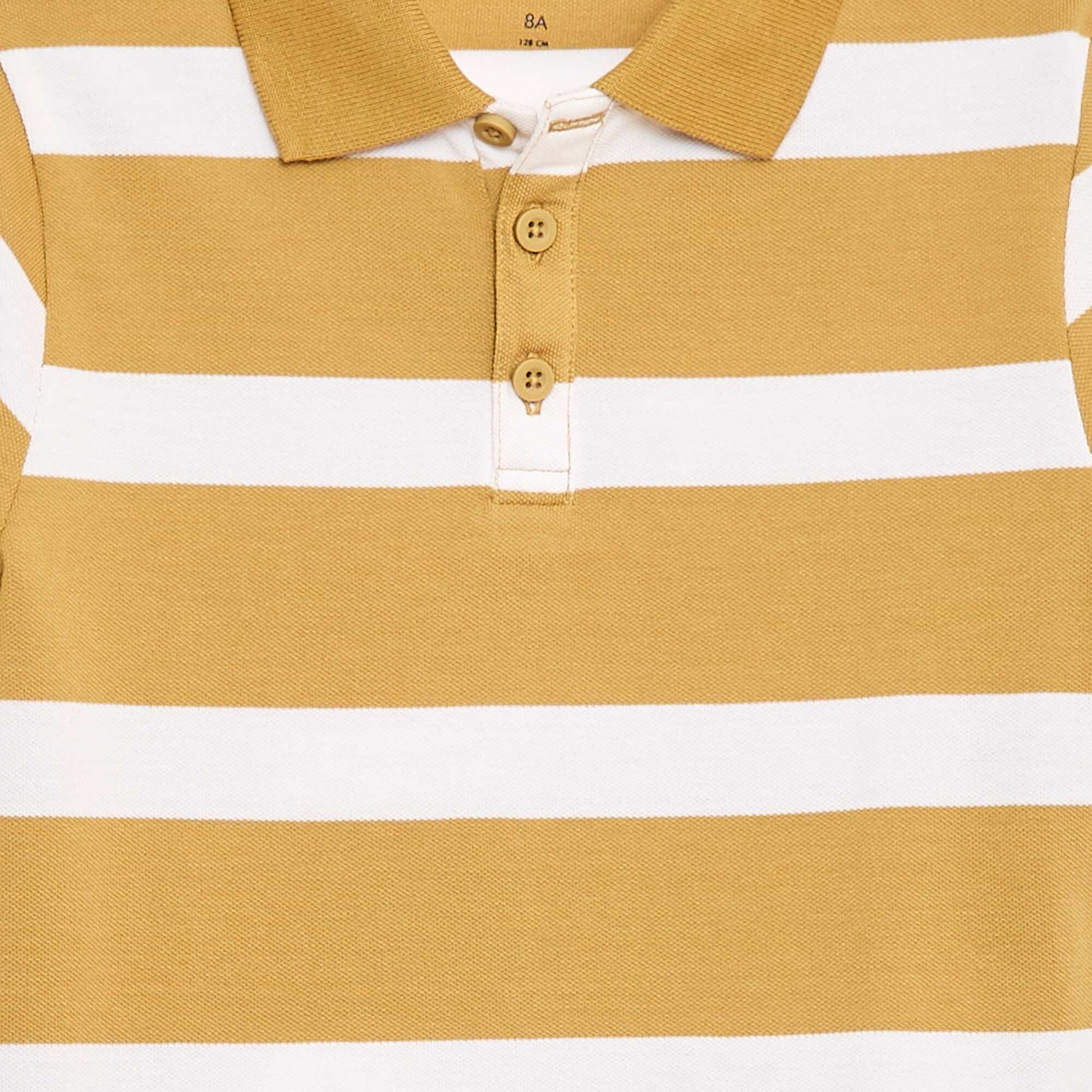Polo à manches courtes en piqué de coton BEIGE