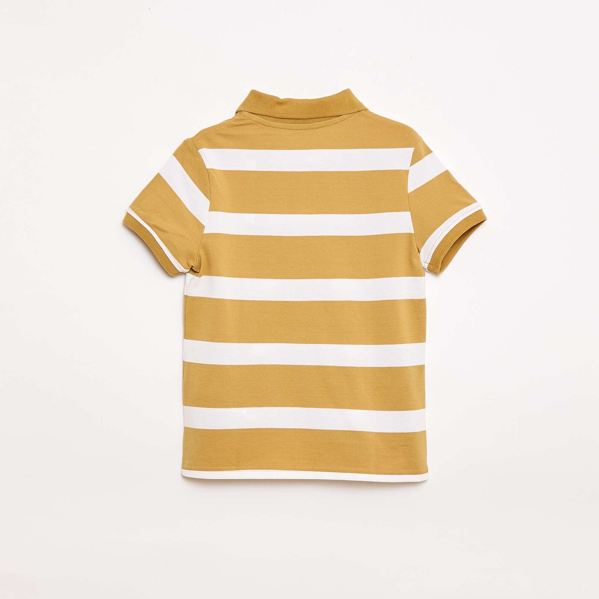 Polo à manches courtes en piqué de coton BEIGE