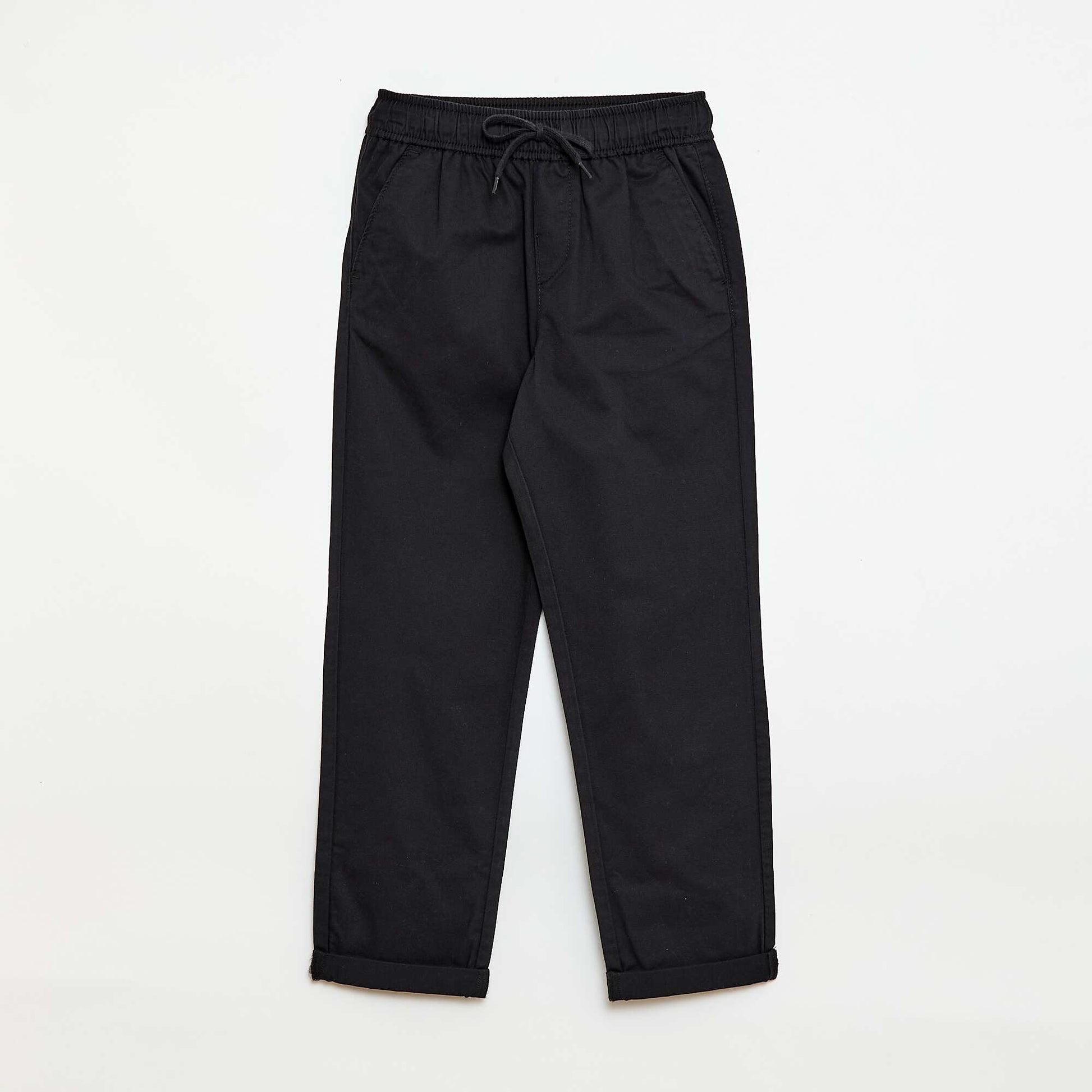 Jogpant uni avec ourlets NOIR