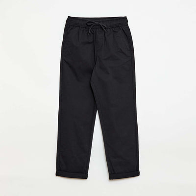 Jogpant uni avec ourlets NOIR