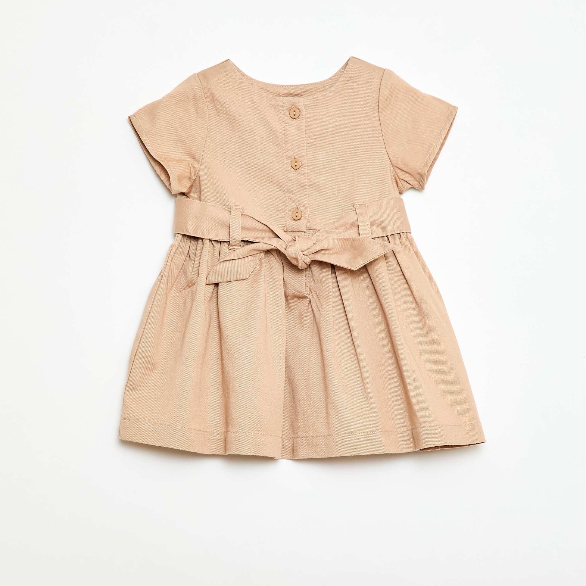 Robe avec manches courtes et ceinture à nouer ROSE