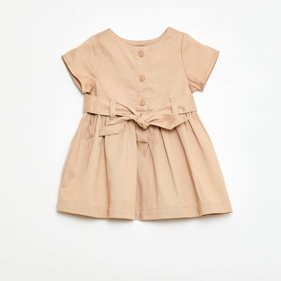 Robe avec manches courtes et ceinture à nouer ROSE
