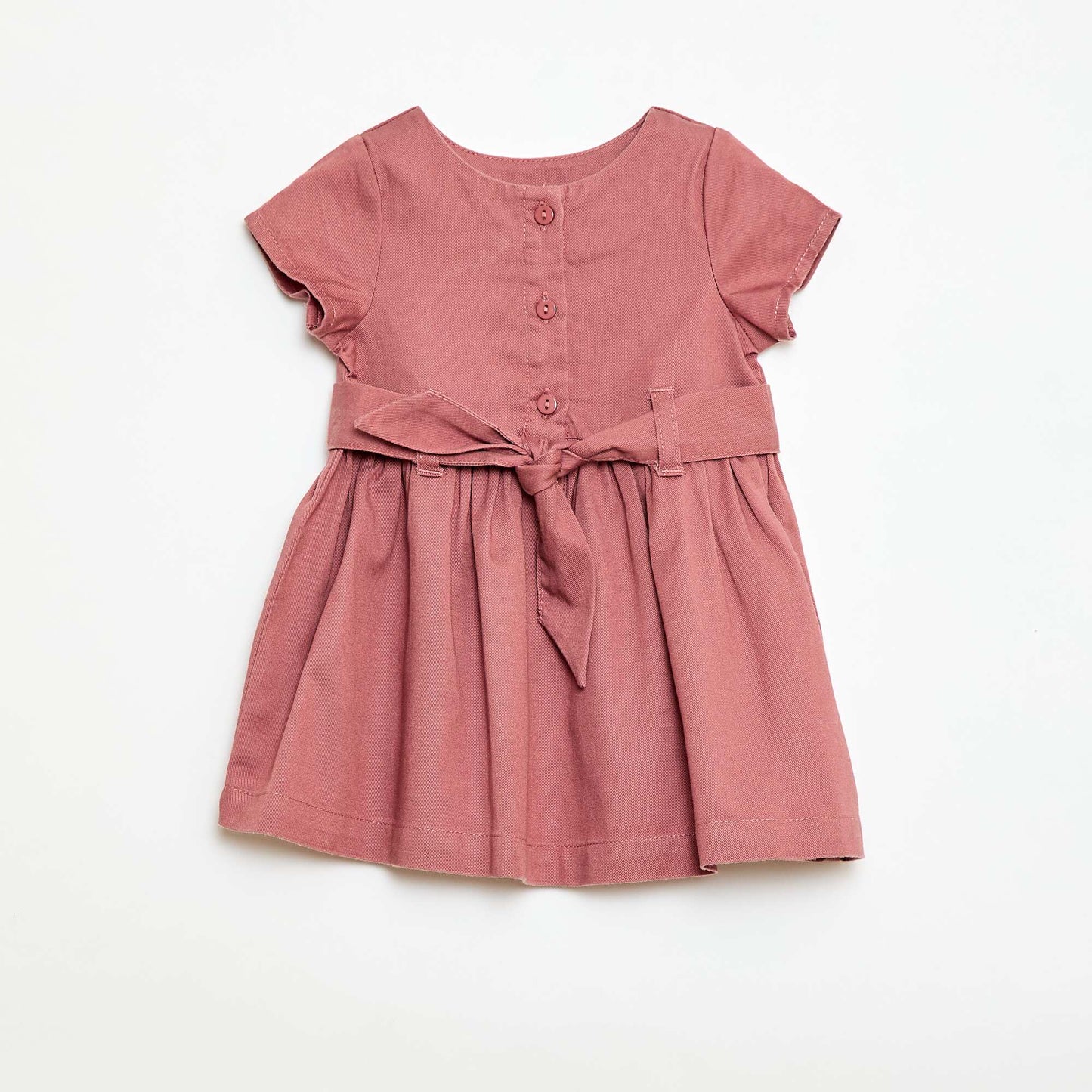 Robe avec manches courtes et ceinture à nouer ROSE