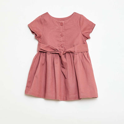 Robe avec manches courtes et ceinture à nouer ROSE