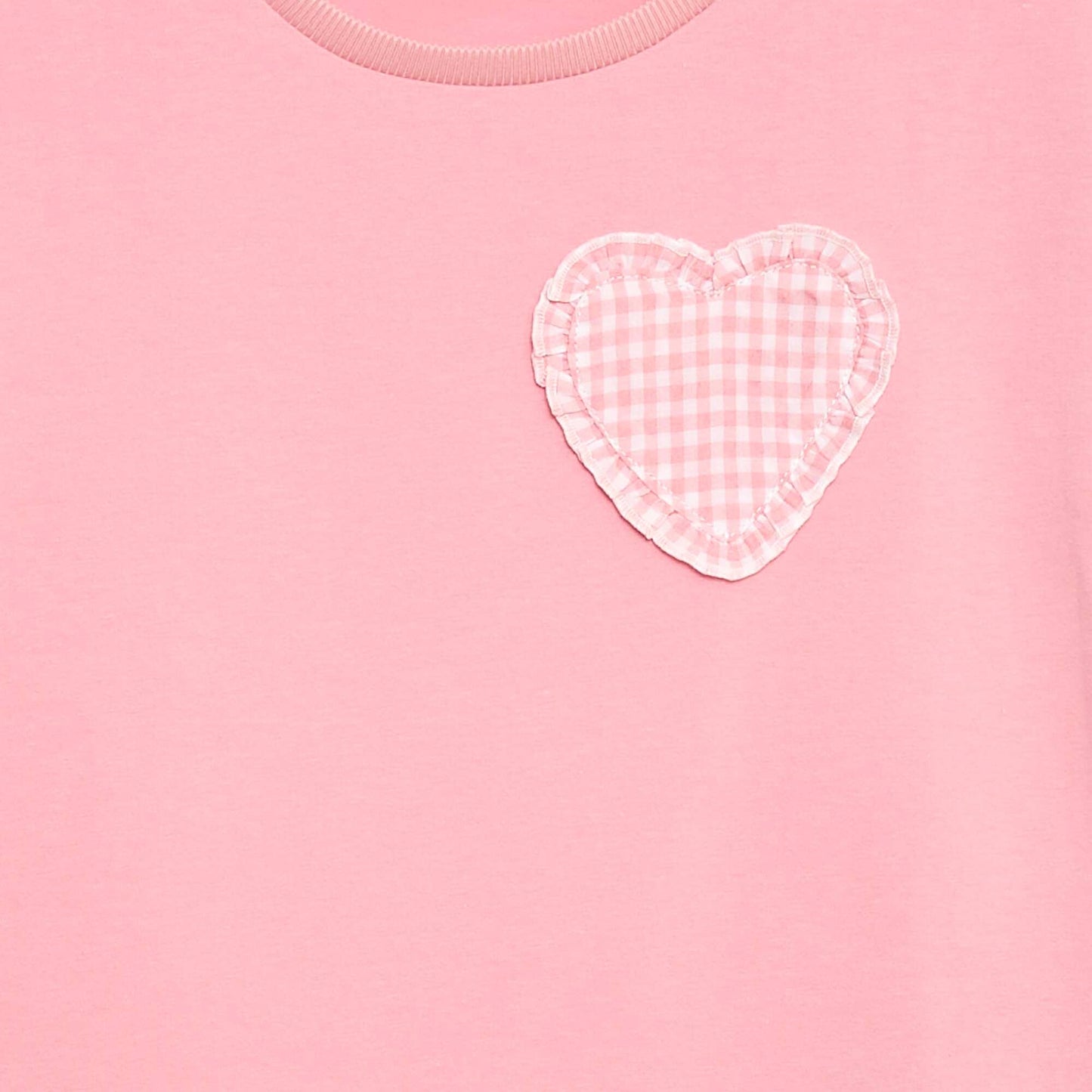 T-shirt avec patch vichy ROSE
