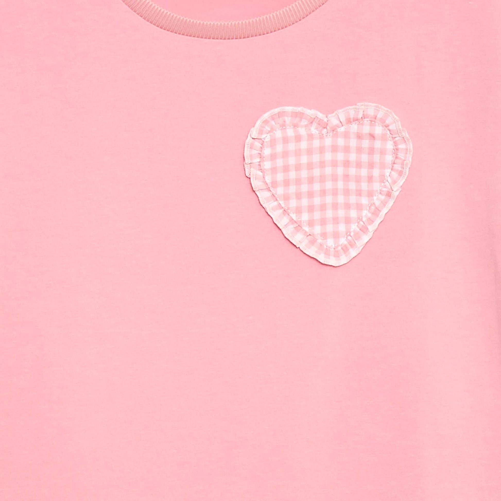 T-shirt avec patch vichy ROSE