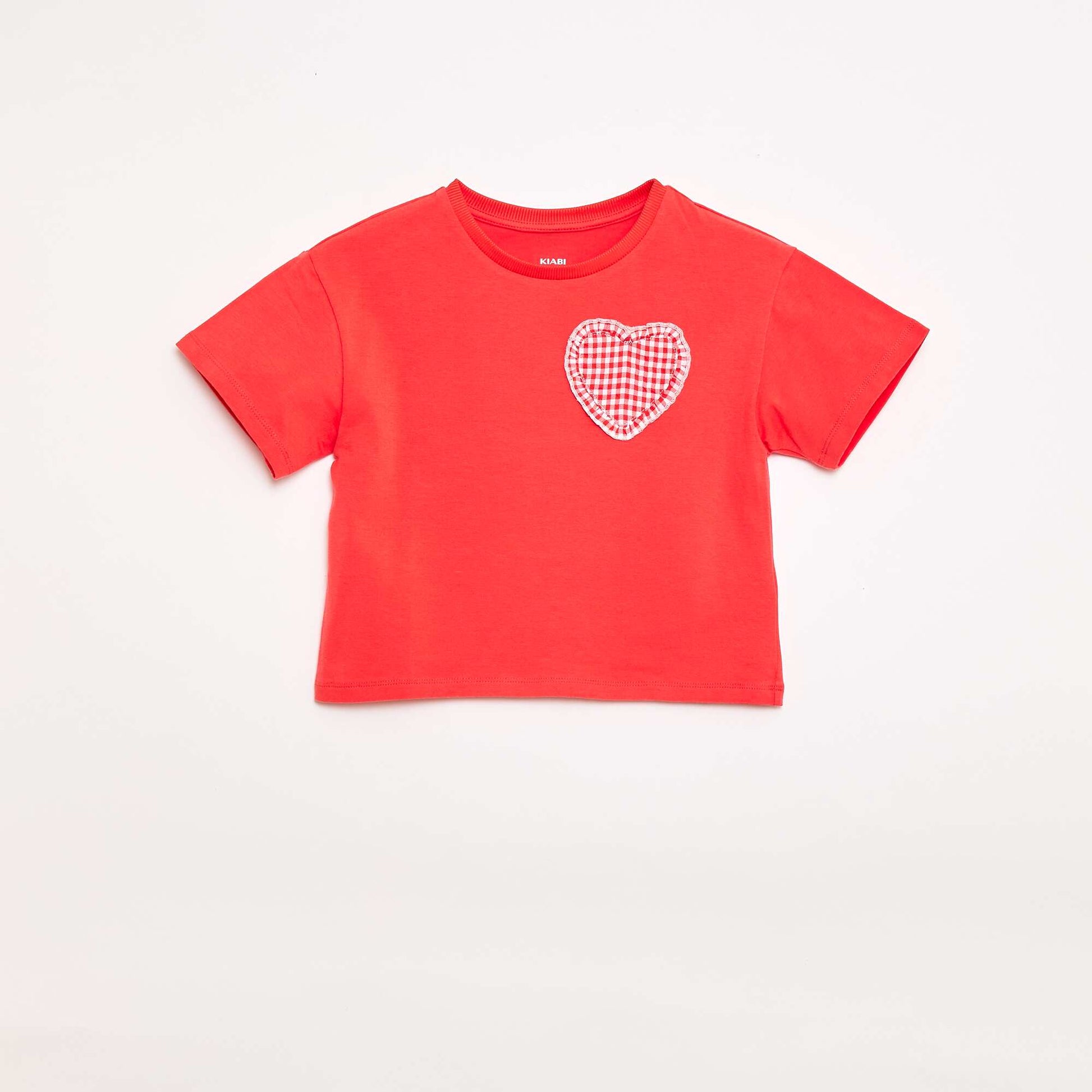 T-shirt avec patch vichy ROUGE