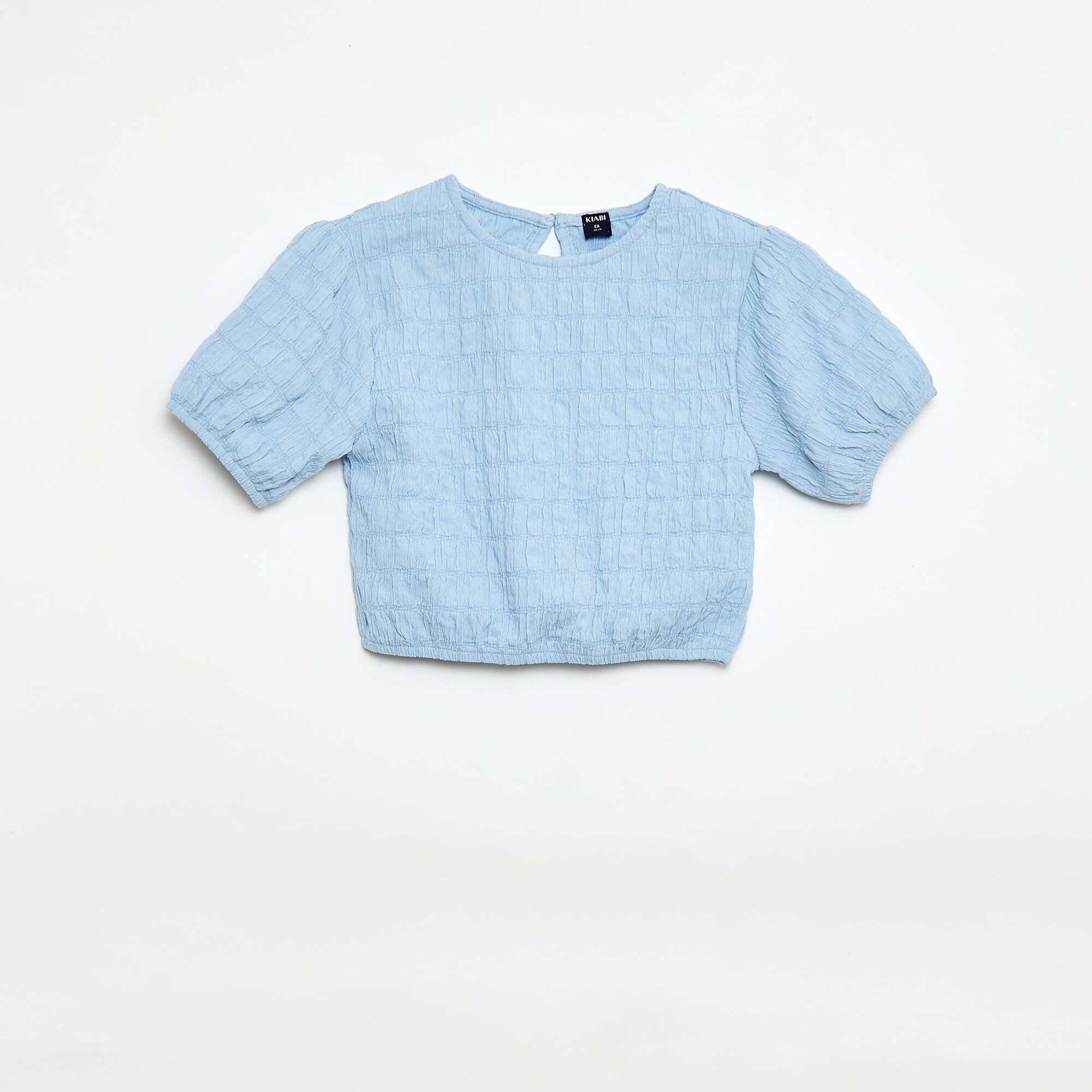 T-shirt large en maille fantaisie BLEU
