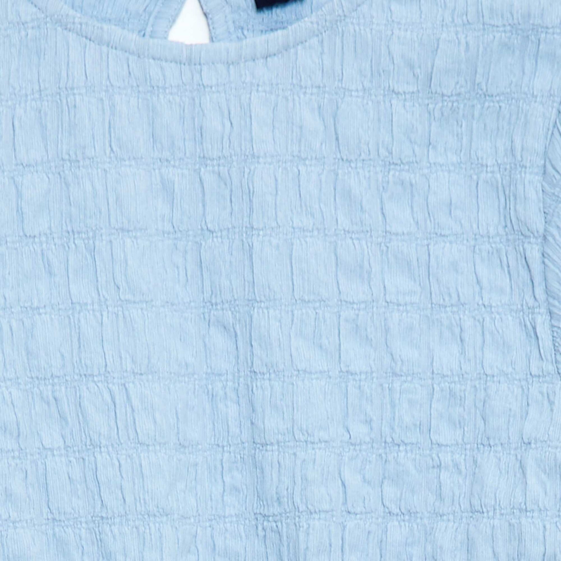 T-shirt large en maille fantaisie BLEU