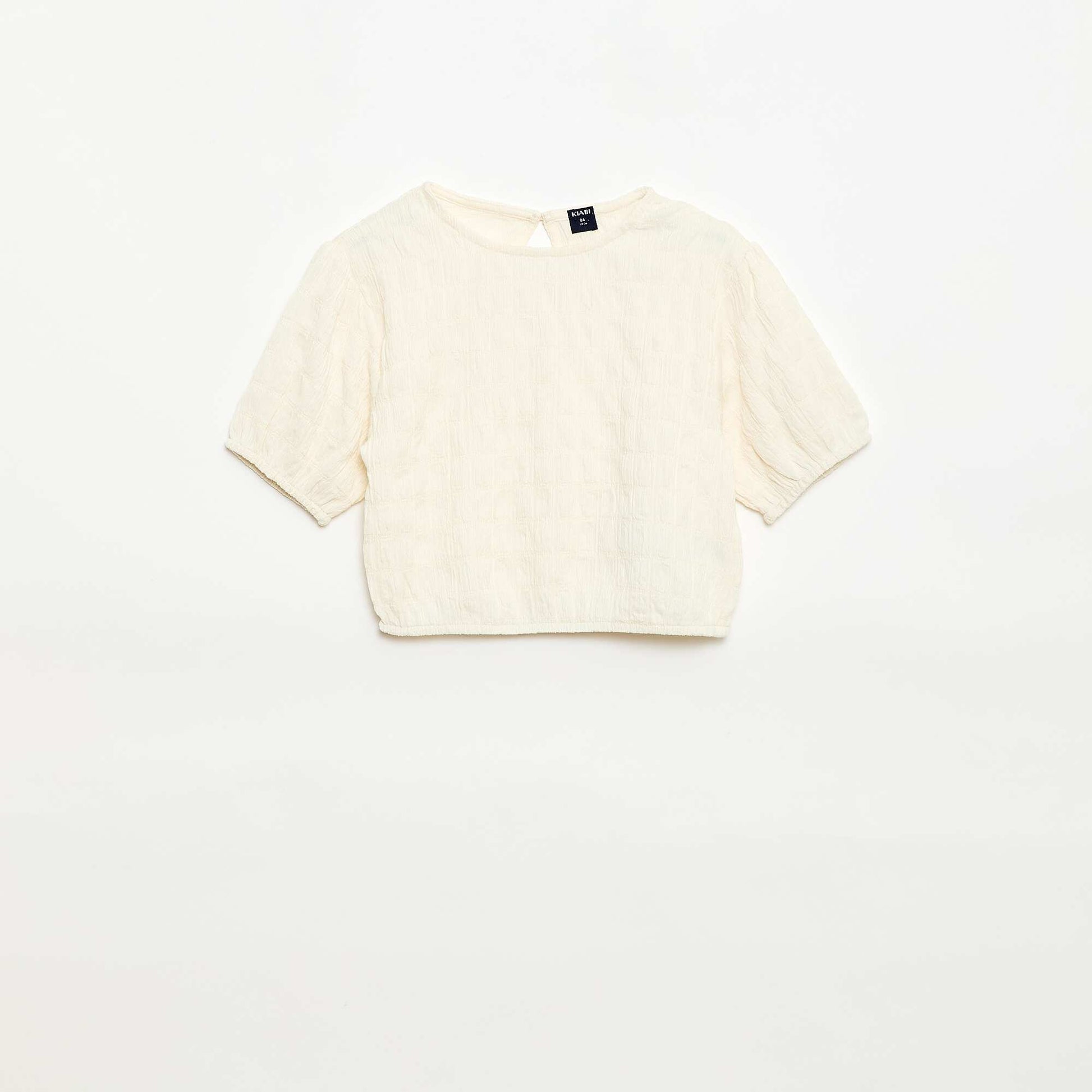 T-shirt large en maille fantaisie BEIGE