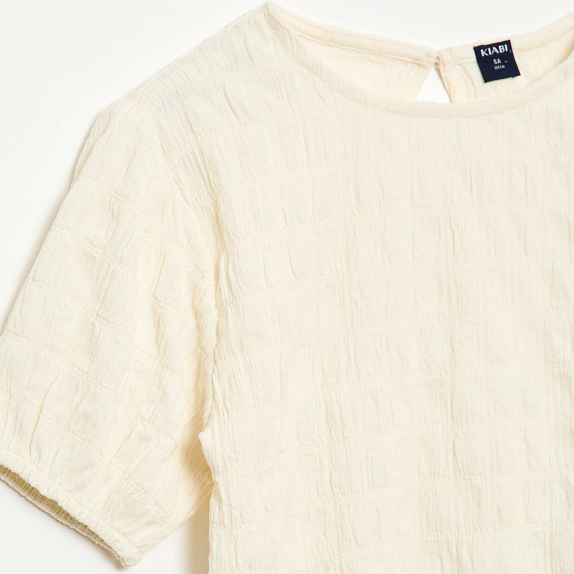 T-shirt large en maille fantaisie BEIGE