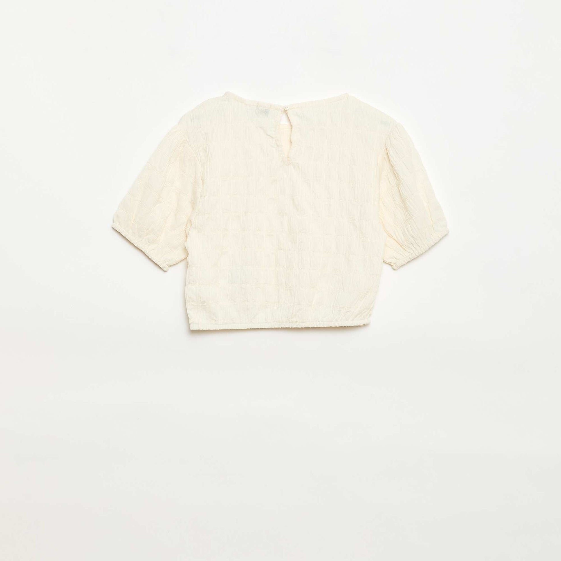 T-shirt large en maille fantaisie BEIGE