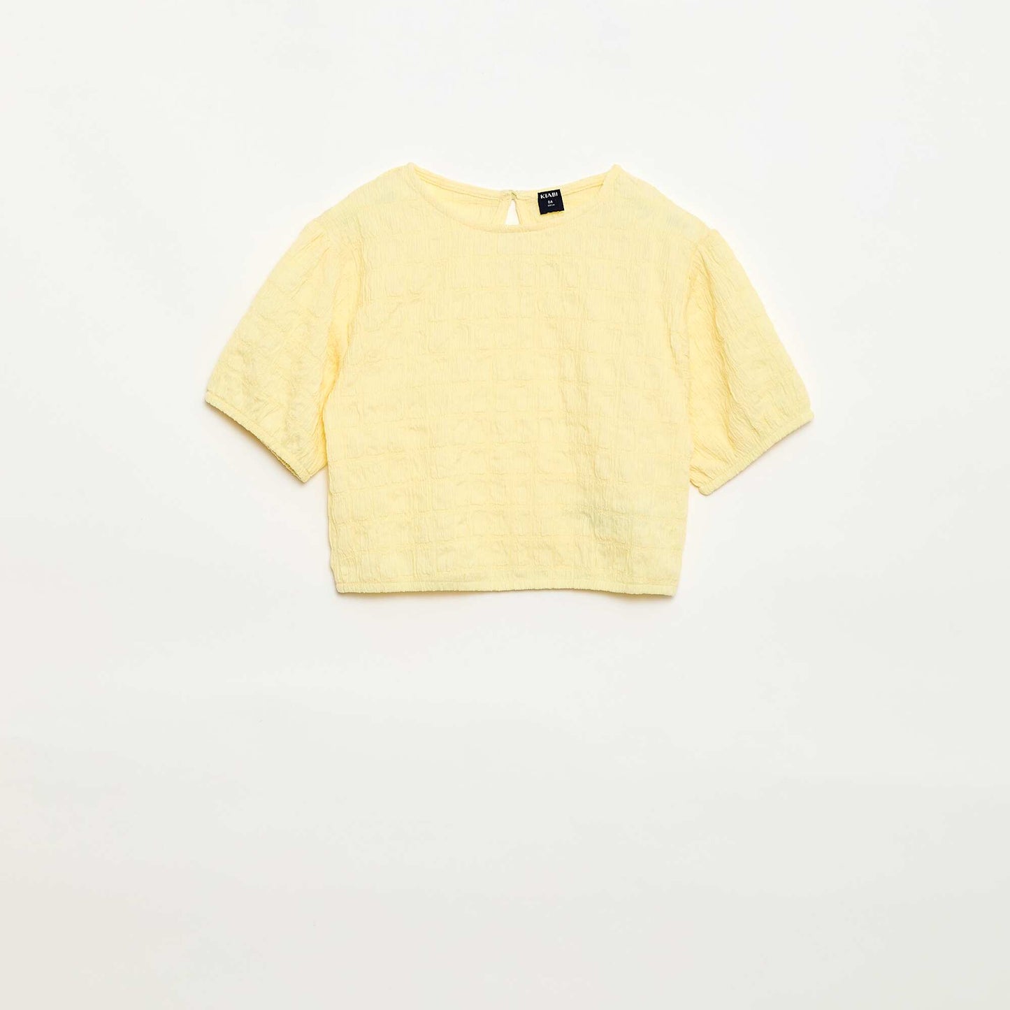 T-shirt large en maille fantaisie JAUNE