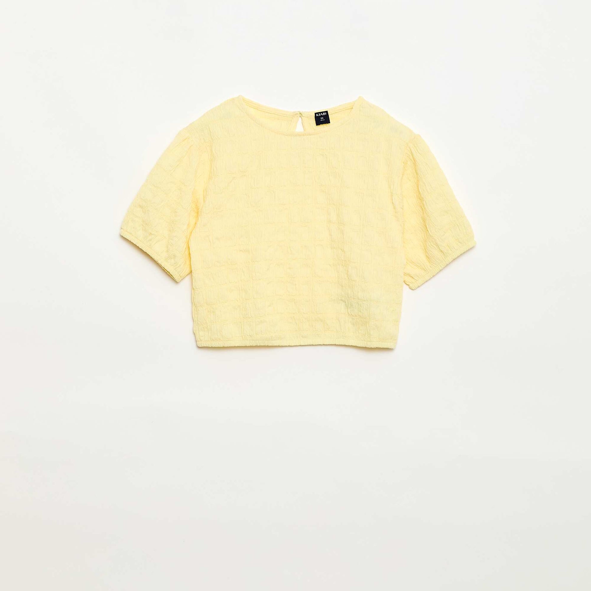 T-shirt large en maille fantaisie JAUNE