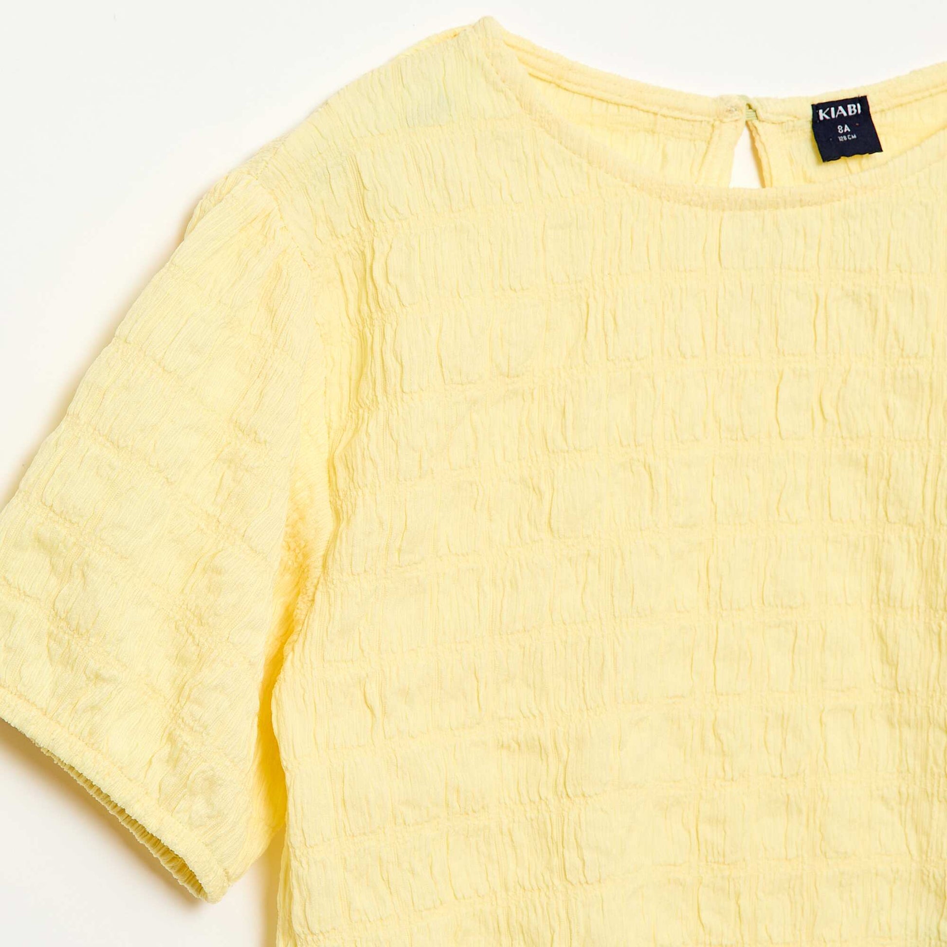 T-shirt large en maille fantaisie JAUNE