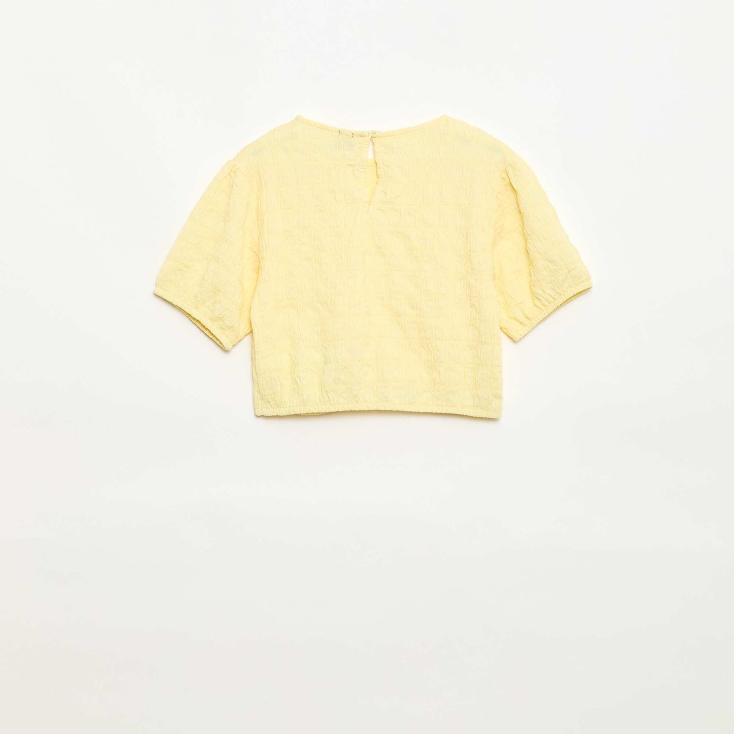 T-shirt large en maille fantaisie JAUNE