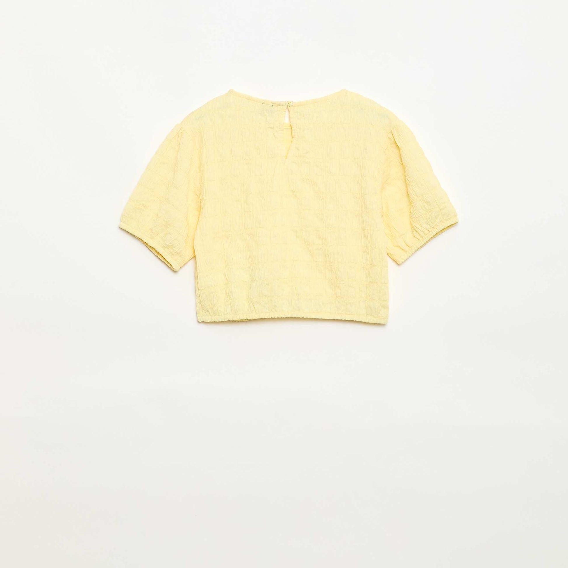 T-shirt large en maille fantaisie JAUNE