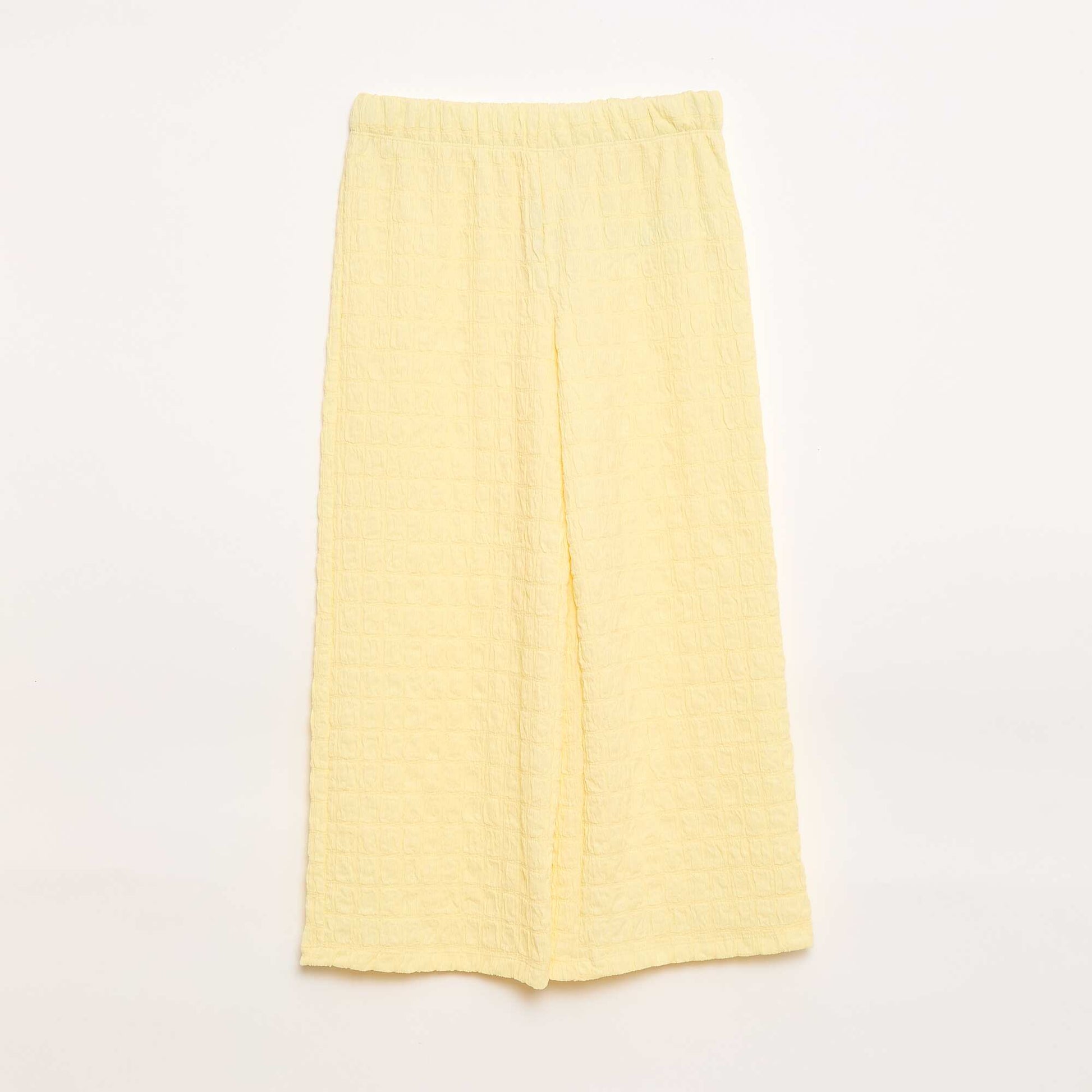 Pantalon large en maille stretch JAUNE