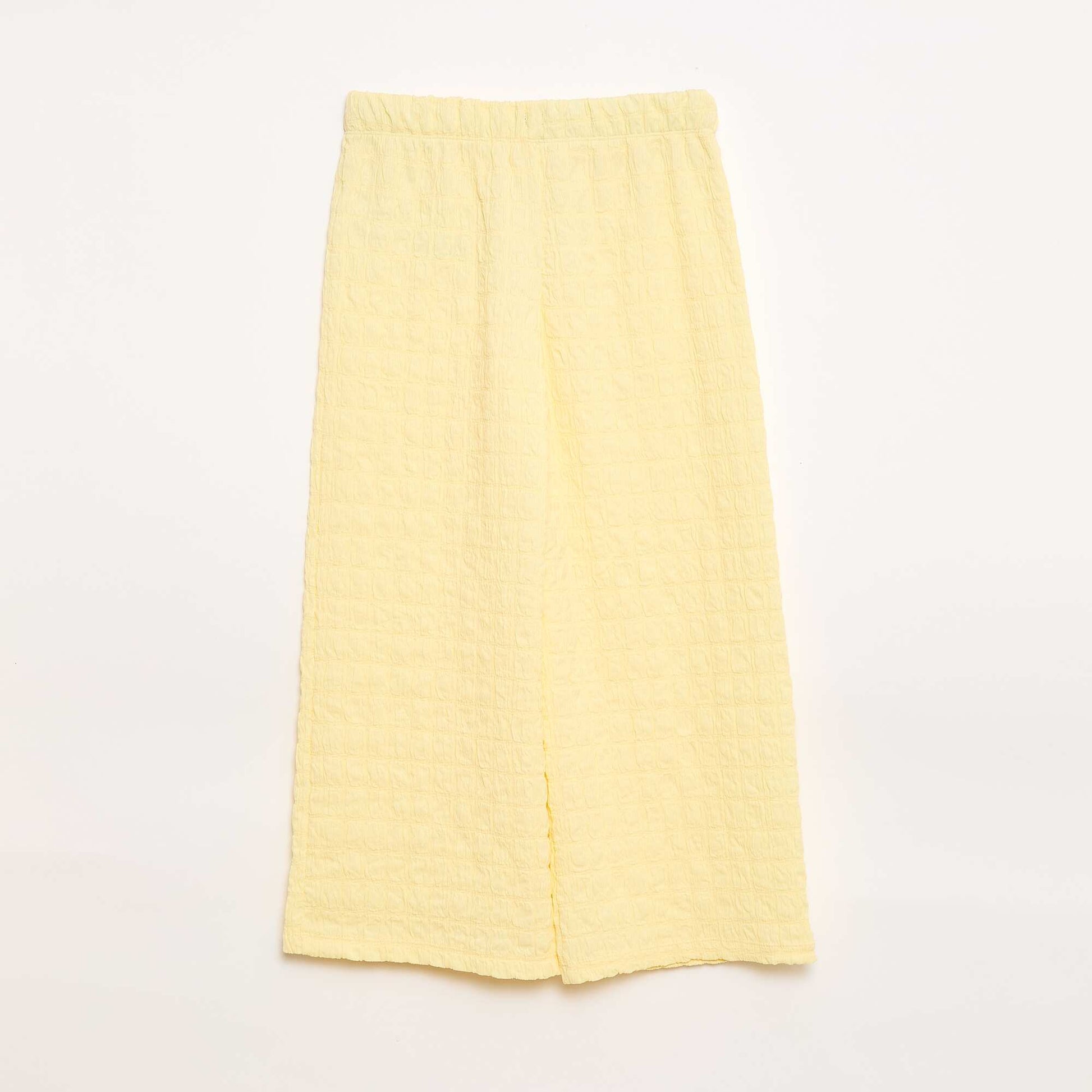 Pantalon large en maille stretch JAUNE