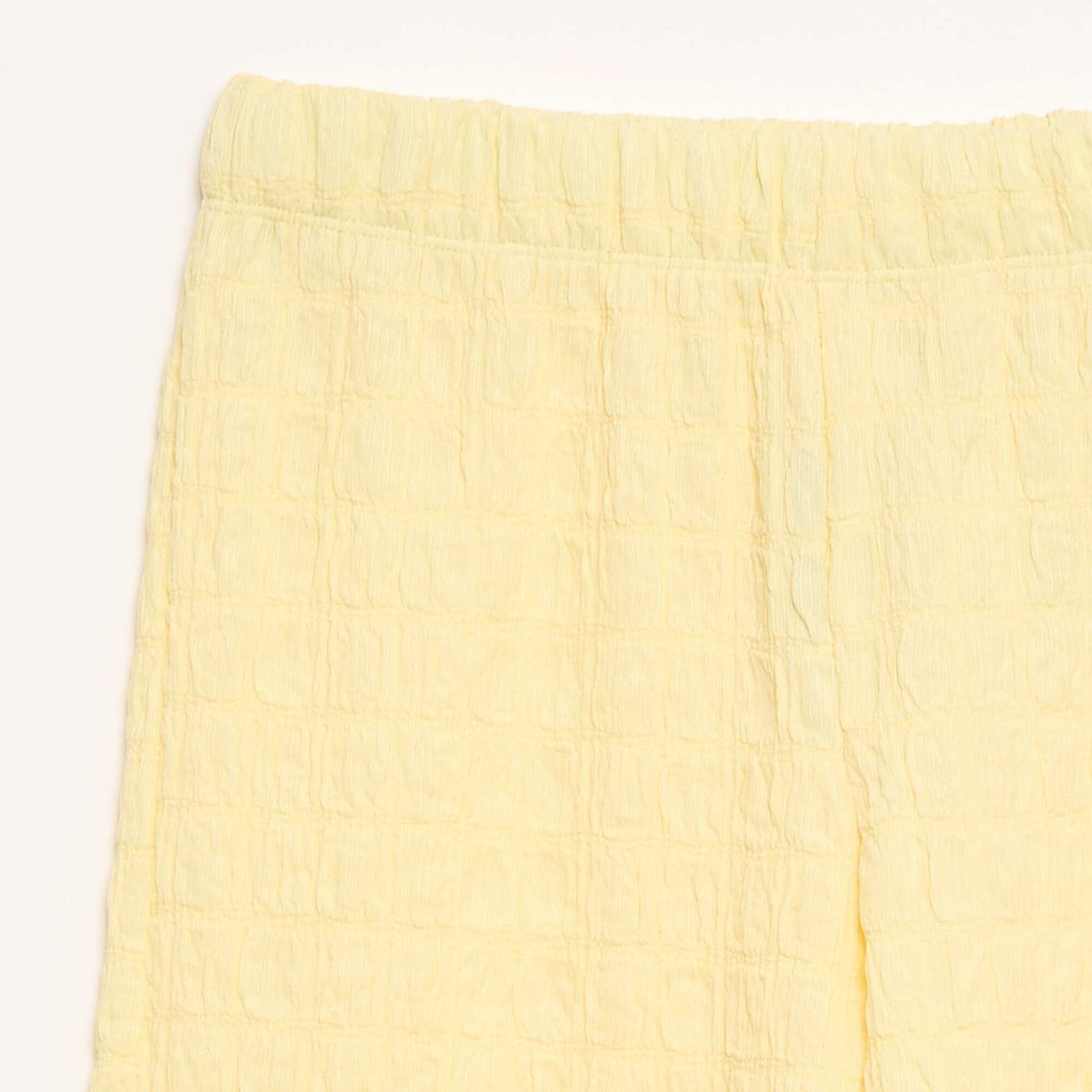Pantalon large en maille stretch JAUNE