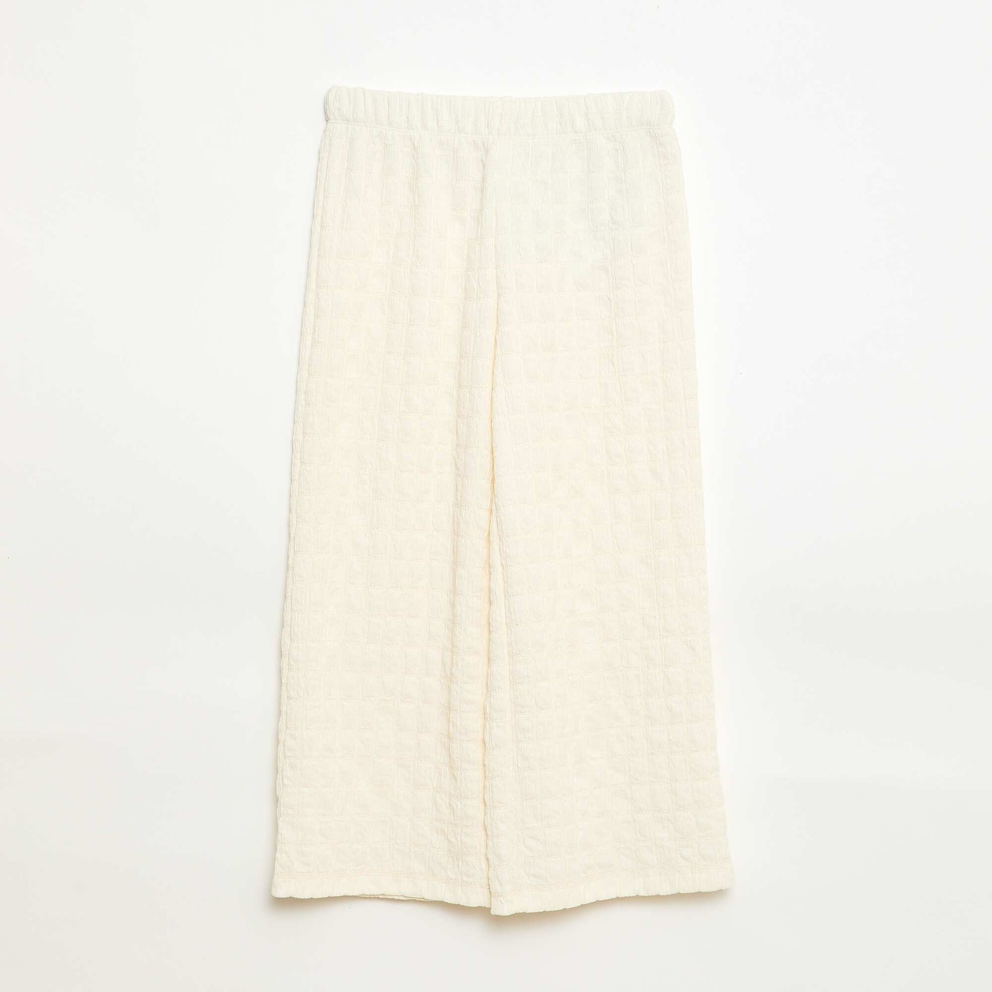 Pantalon large en maille stretch BEIGE