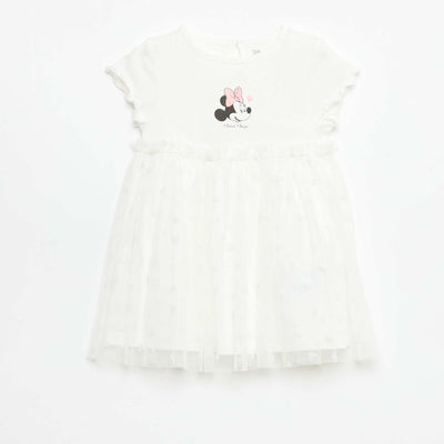 Robe 'Disney' 'Minnie' avec tulle en coton BLANC