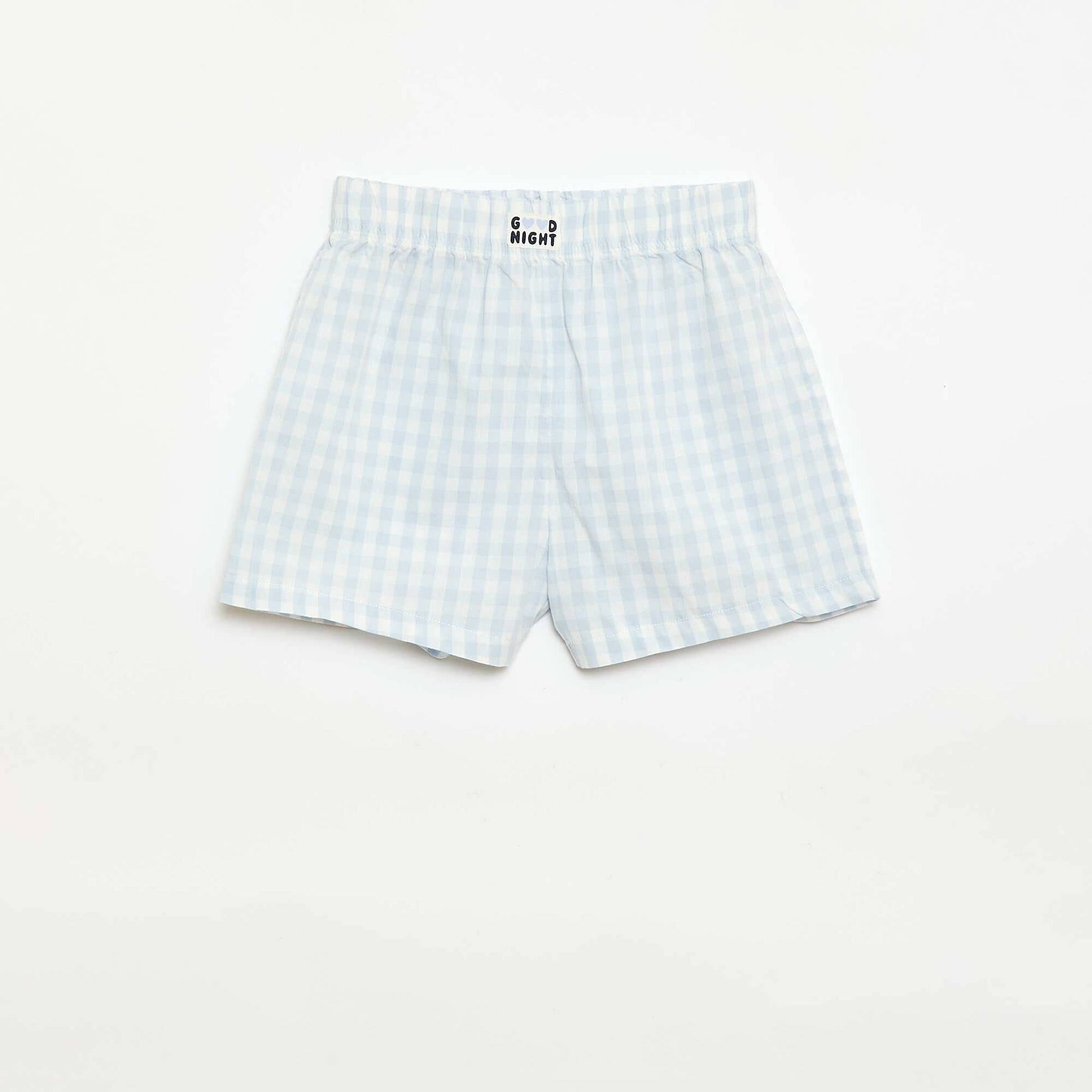 Ensemble de 2 shorts de nuit en popeline de coton BLEU