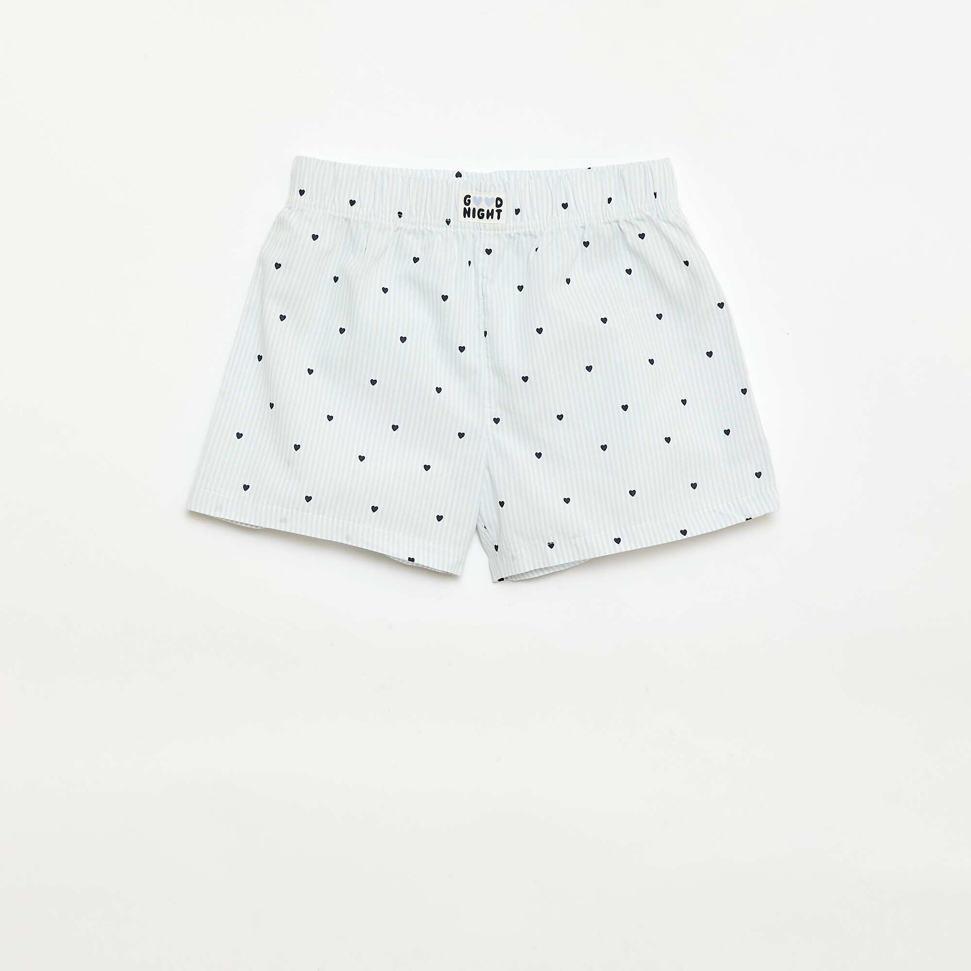 Ensemble de 2 shorts de nuit en popeline de coton BLEU
