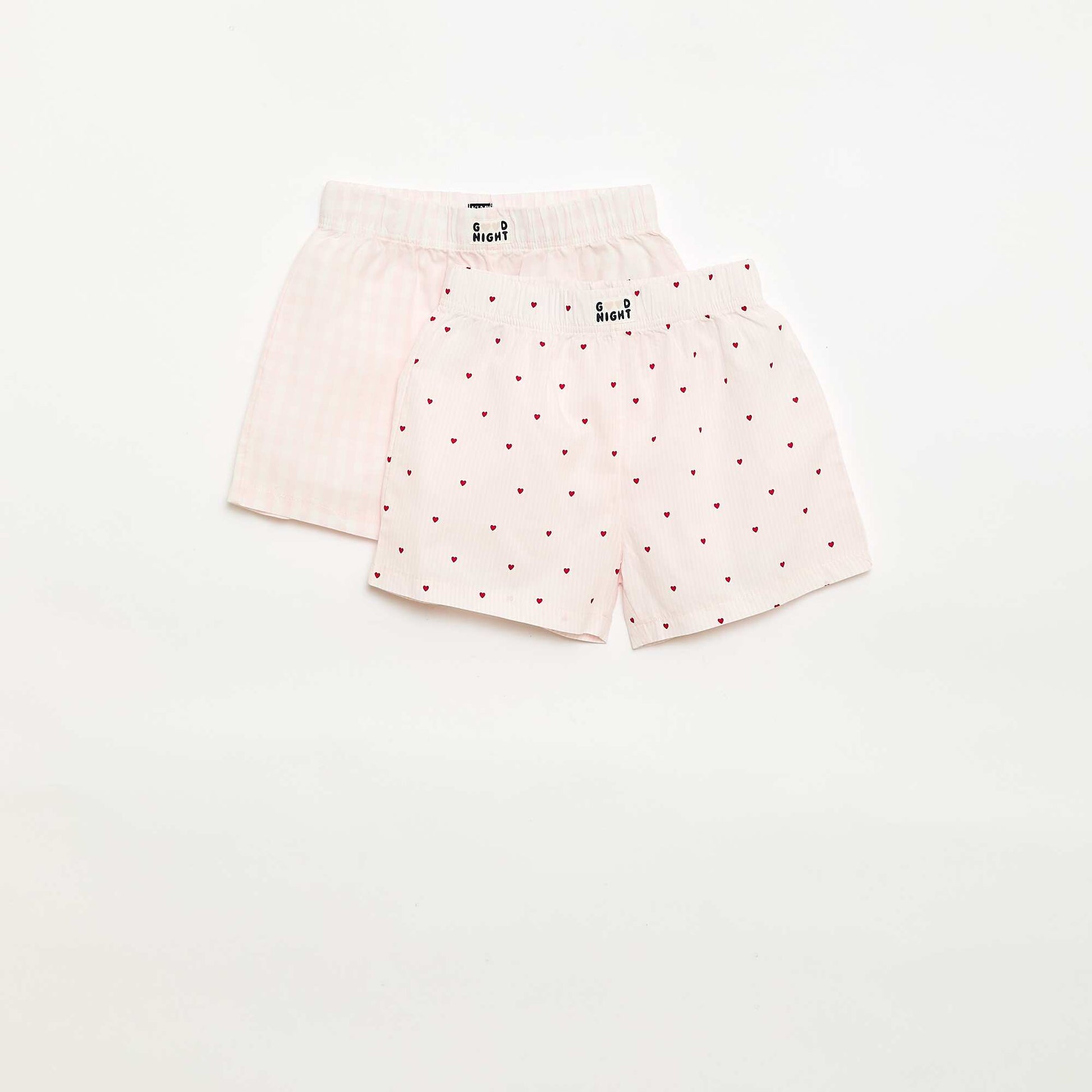 Ensemble de 2 shorts de nuit en popeline de coton ROSE