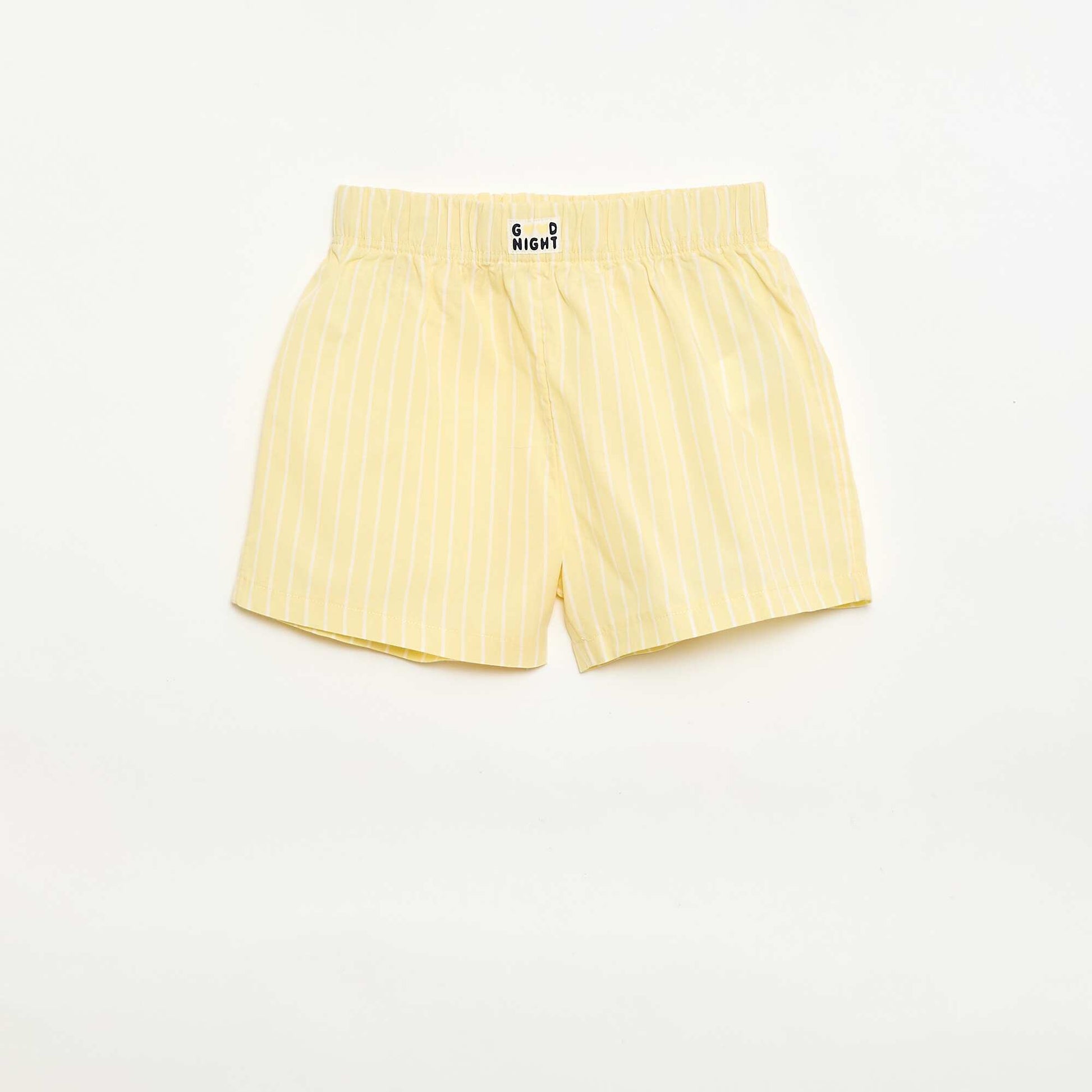 Ensemble de 2 shorts de nuit en popeline de coton JAUNE