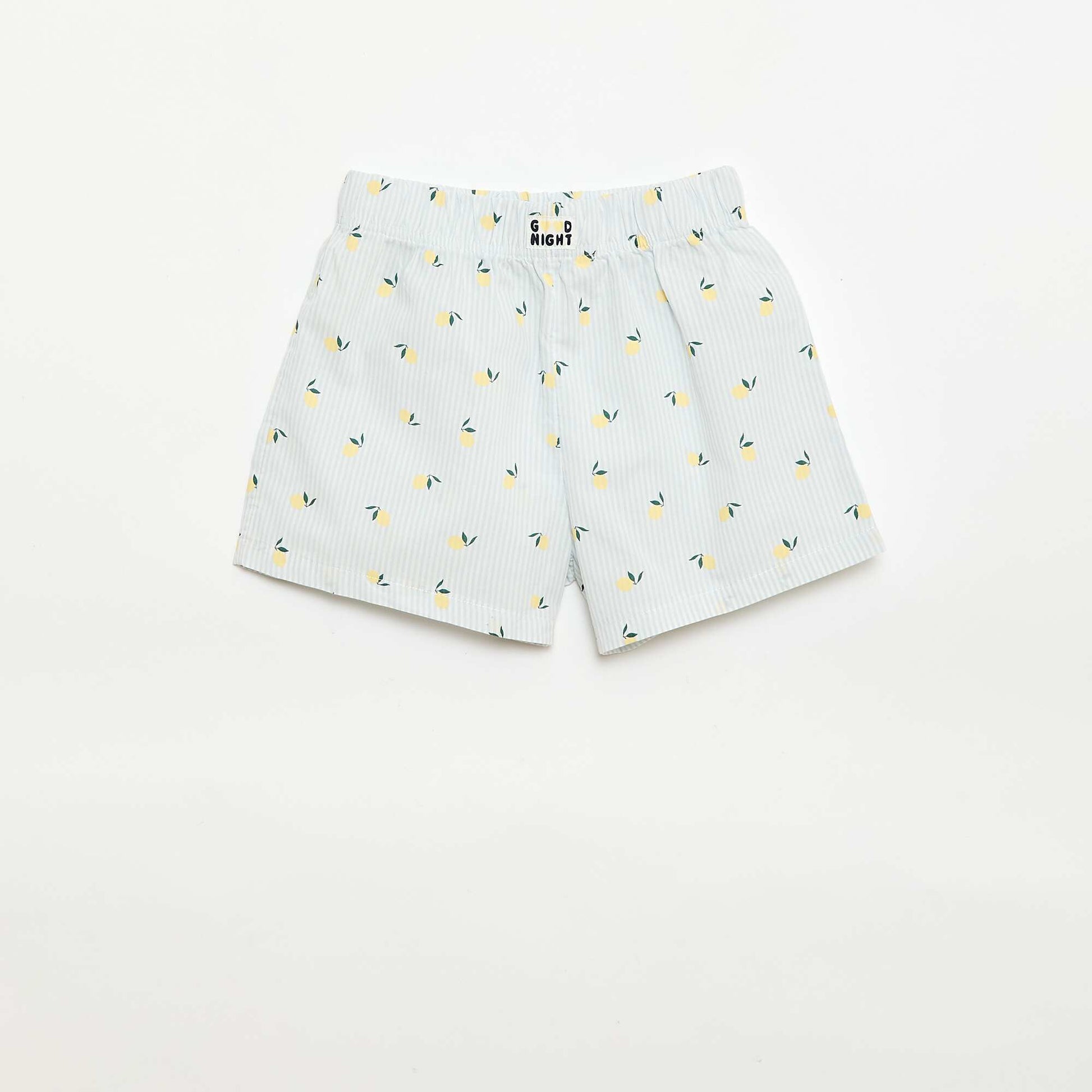 Ensemble de 2 shorts de nuit en popeline de coton JAUNE