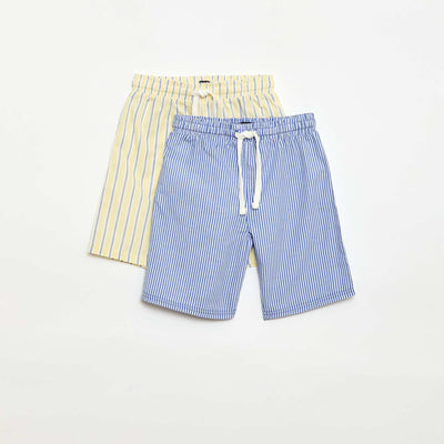 Lot de 2 shorts rayés BLEU