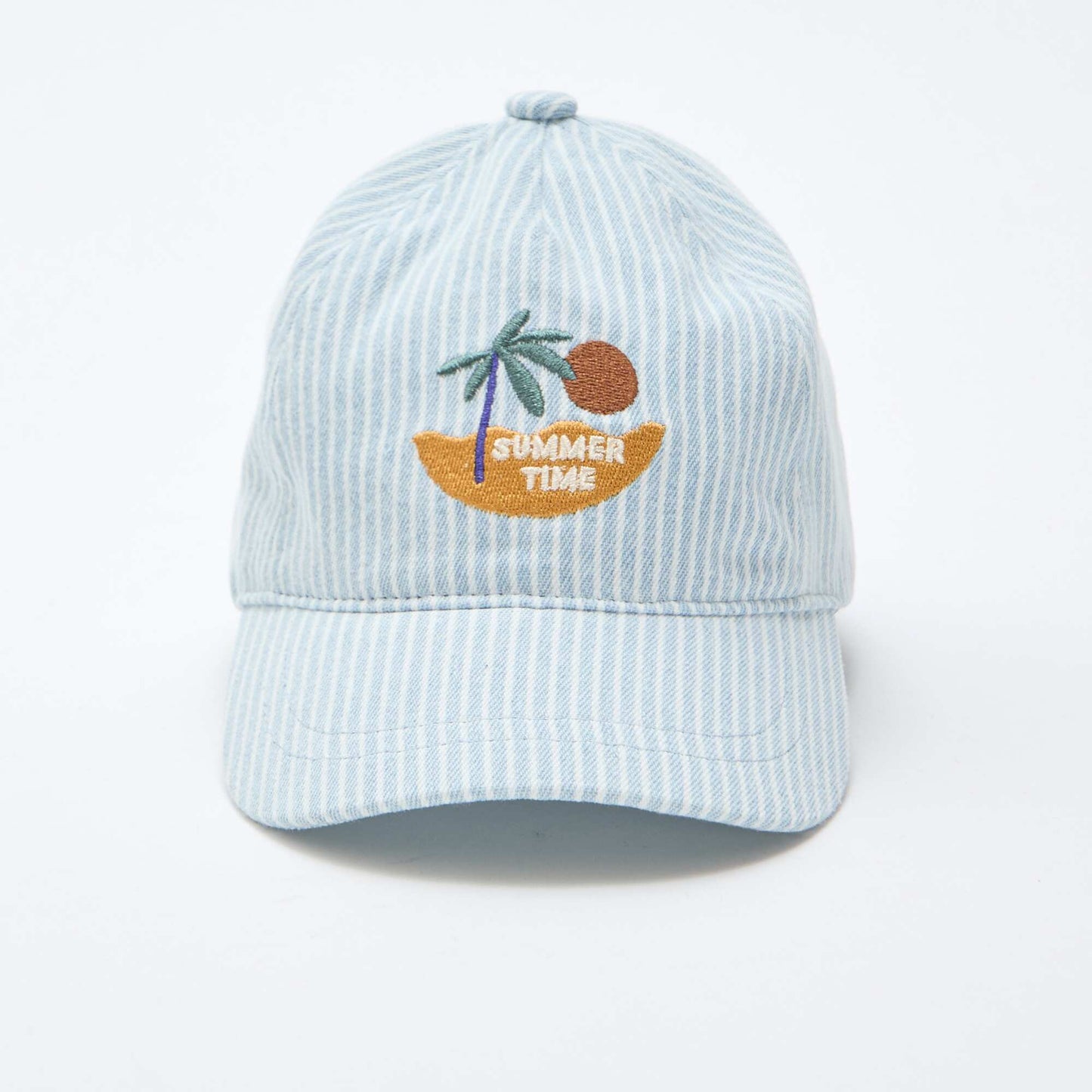 Casquette rayée avec patch brodé BLEU