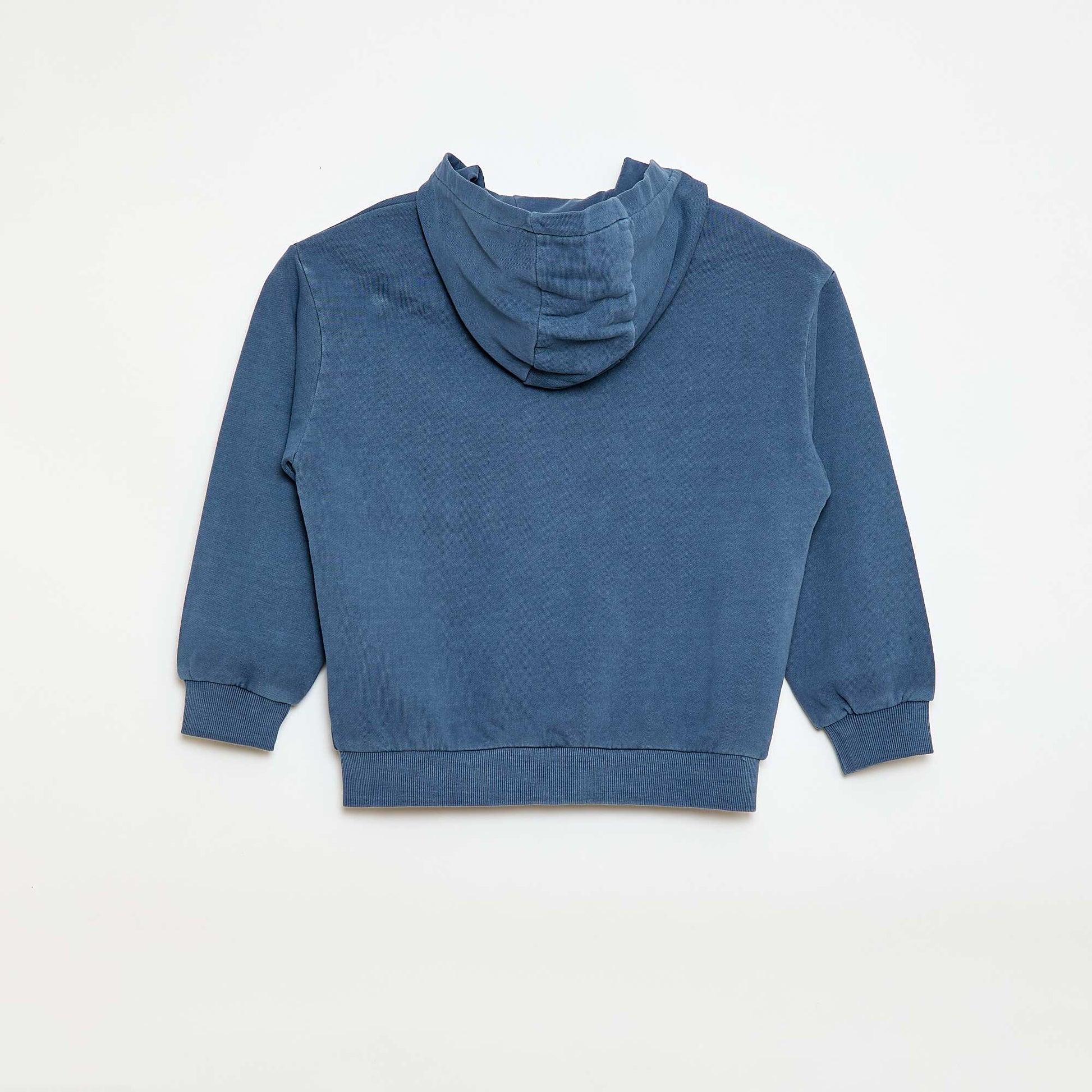 Gilet loose à capuche dos animé en coton BLEU