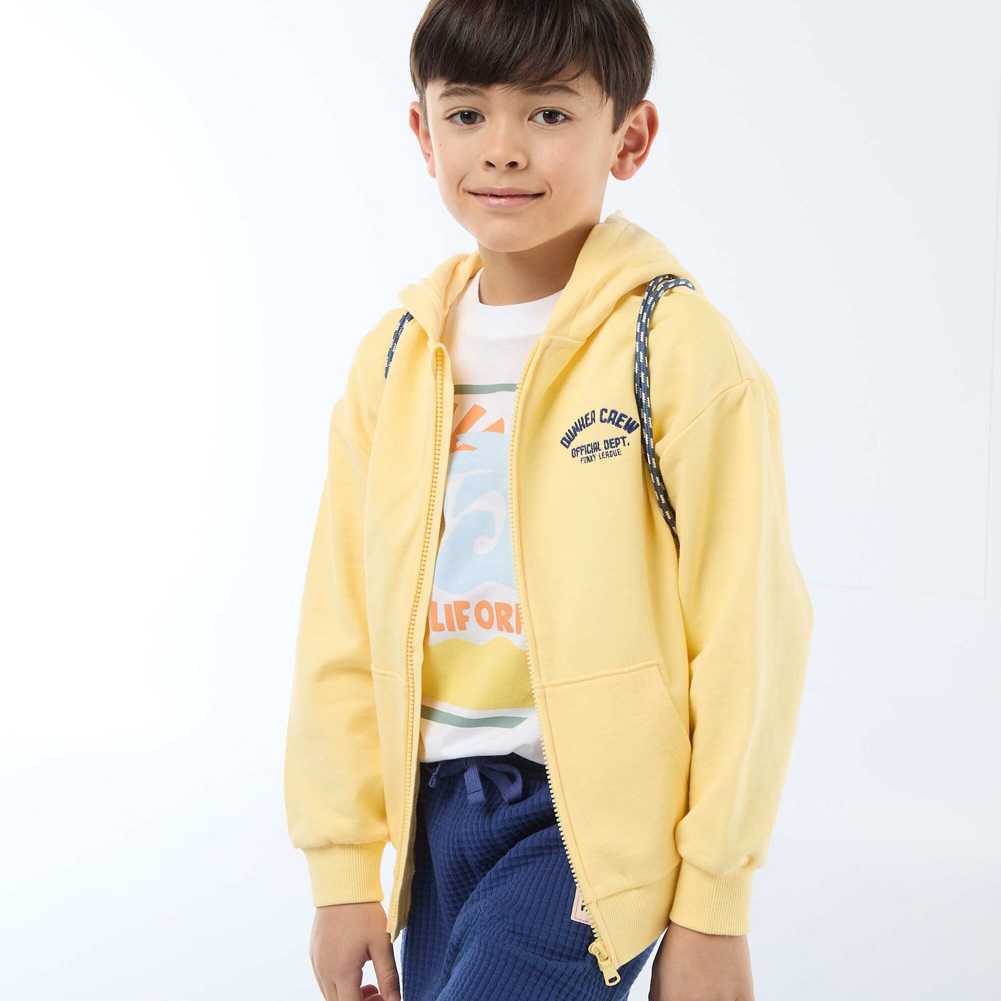 Sweat à capuche loose brodé JAUNE