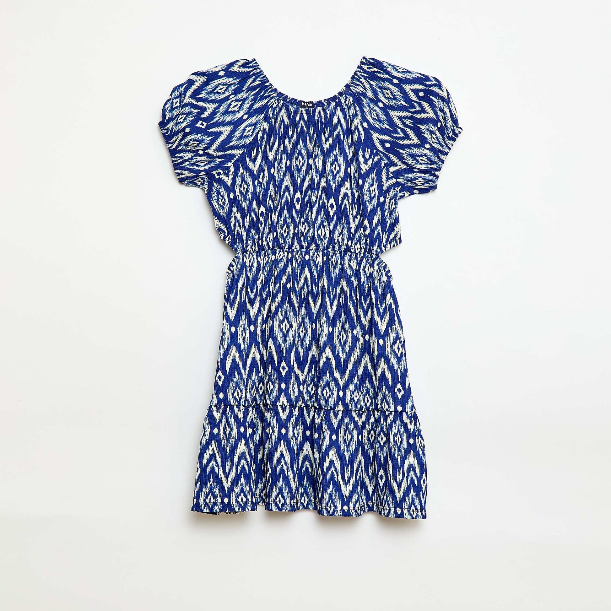 Robe en maille ajourée sur les côtés BLEU